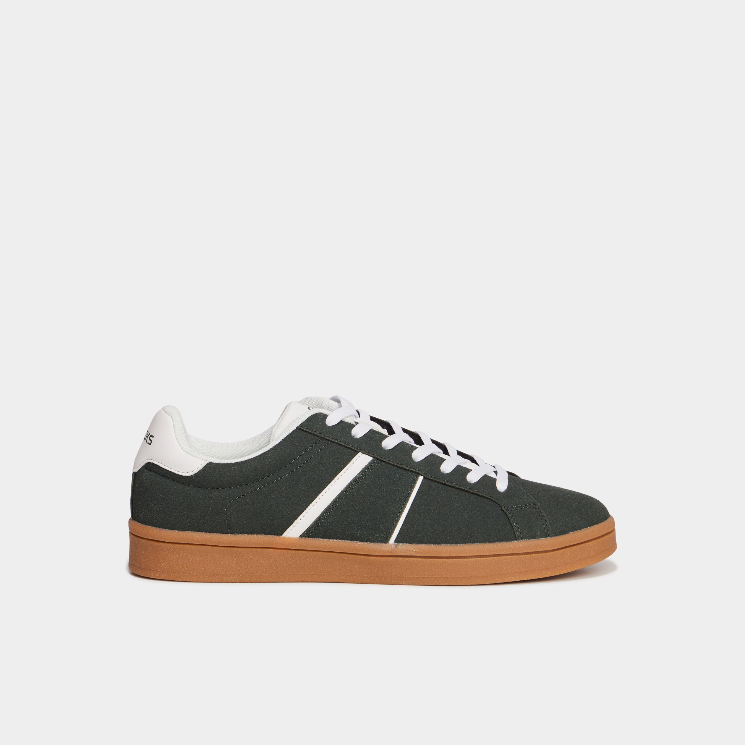 tennis basses a lacets effet daim vert fonce homme Tennis basses à lacets effet daim vert foncé homme