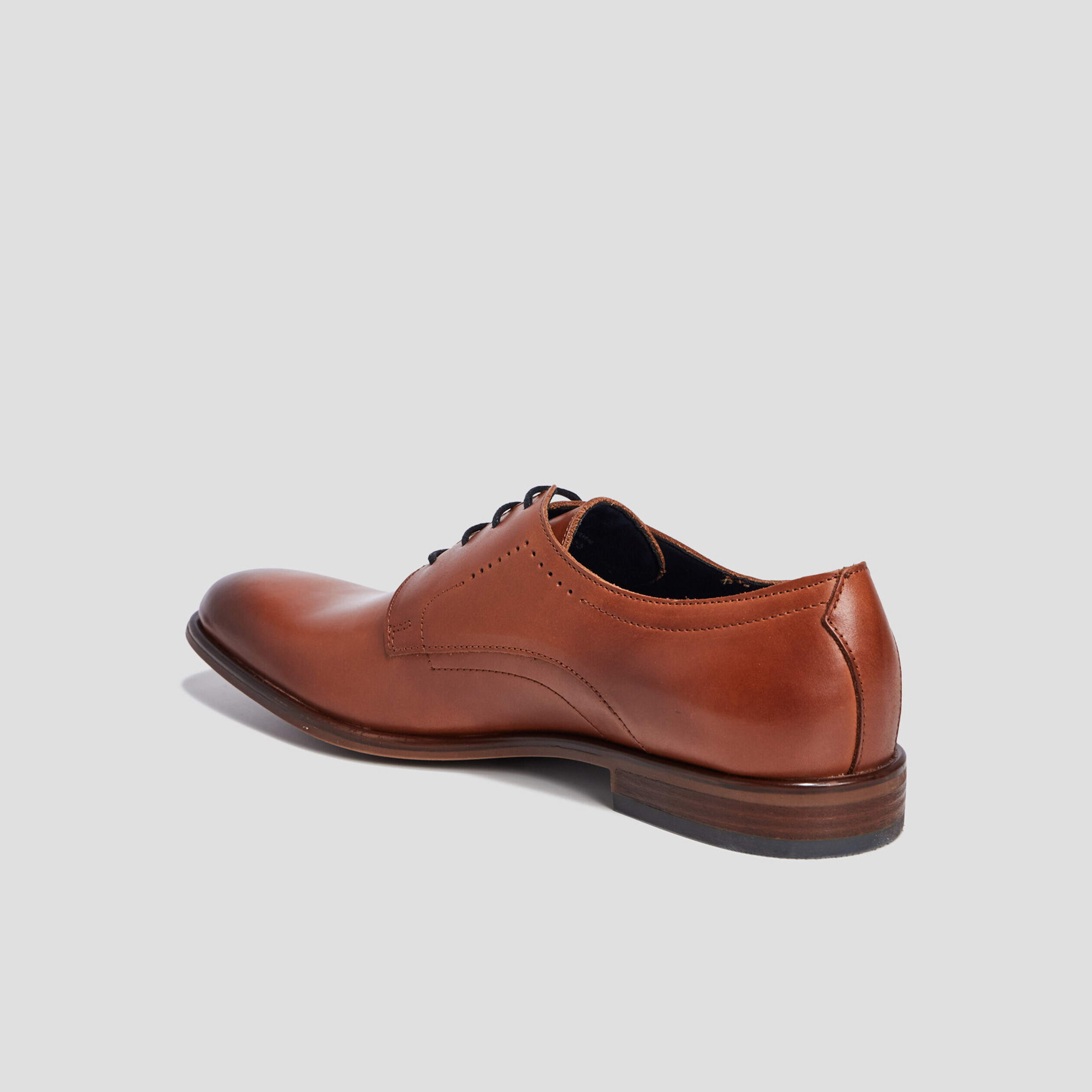 Derbies à lacets en cuir lisse marron homme