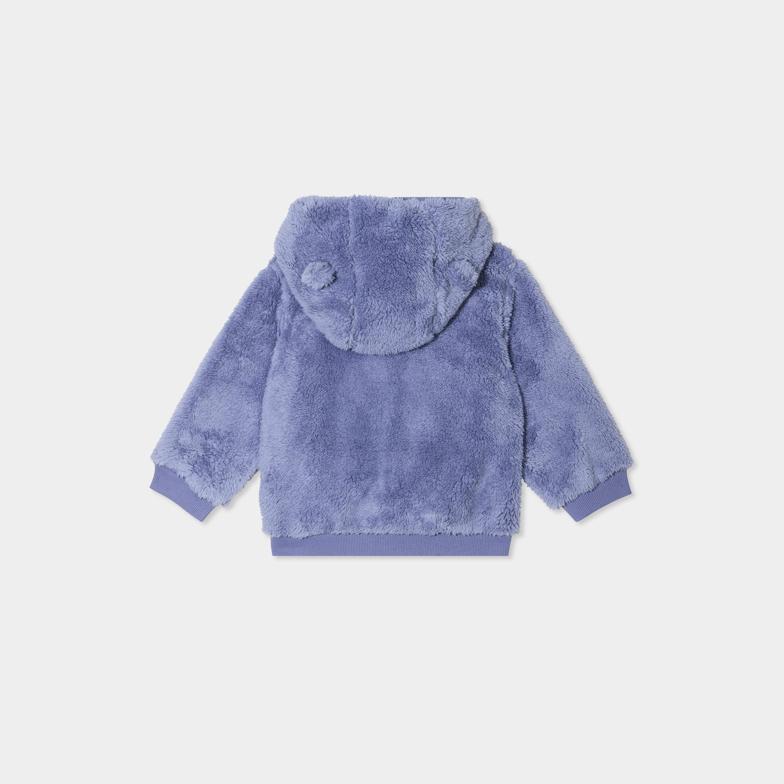 gilet zippe effet polaire a capuche bleu lavande bebeg Gilet zippé effet polaire à capuche bleu lavande bébé garçon
