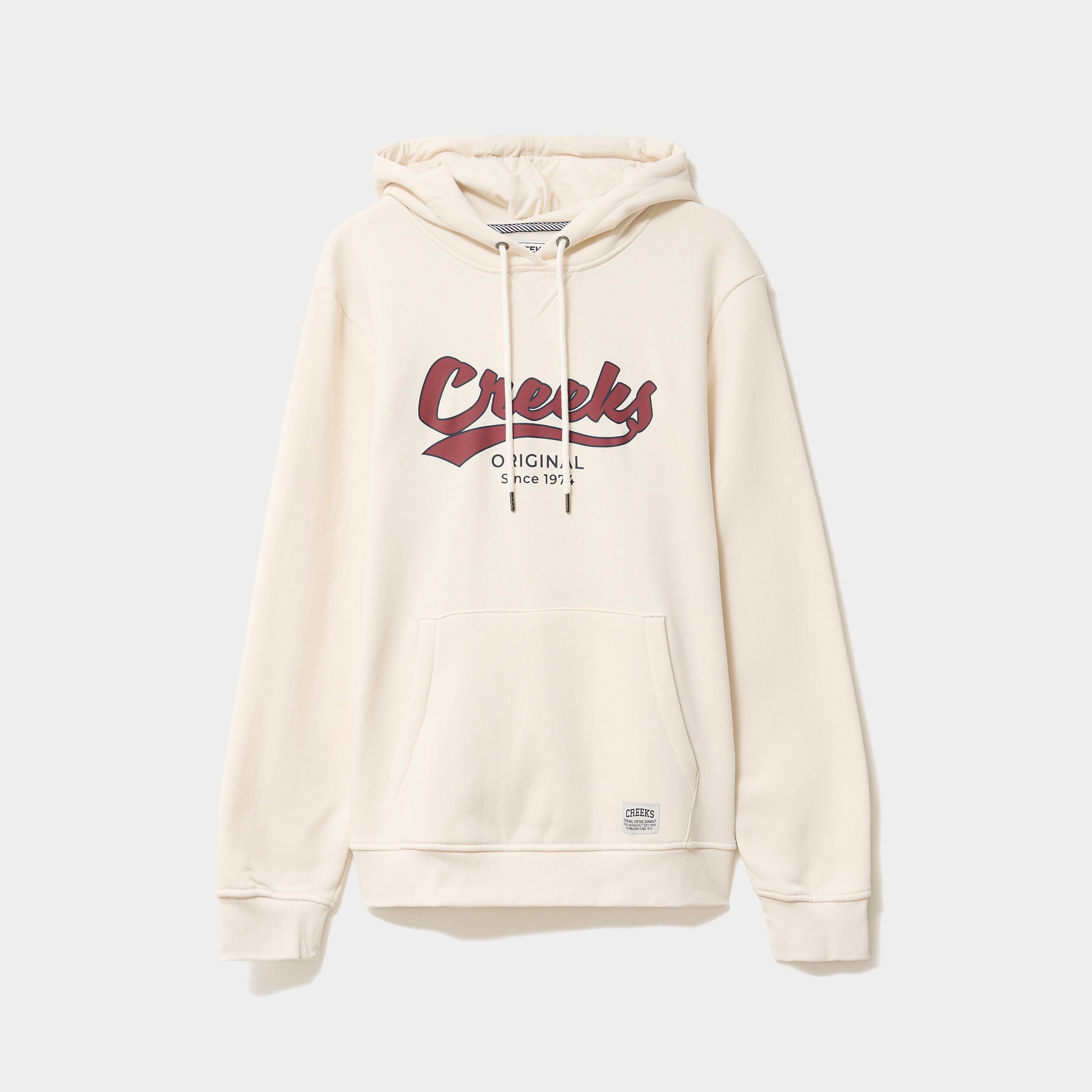 Sweat hoodie &agrave; capuche molleton 1 poche ecru homme