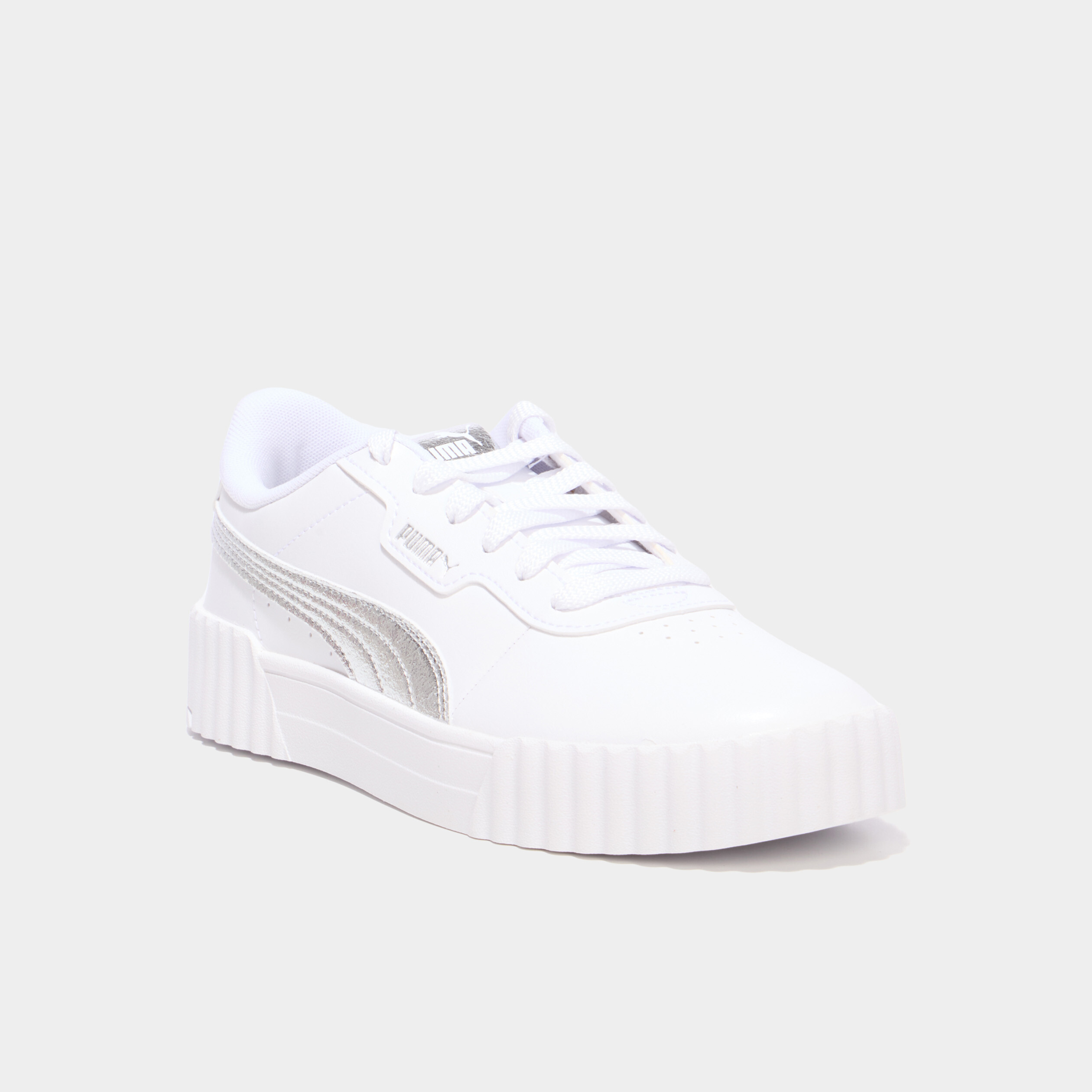Tennis basses &agrave; lacets Carina 3.0 Puma gris argent femme