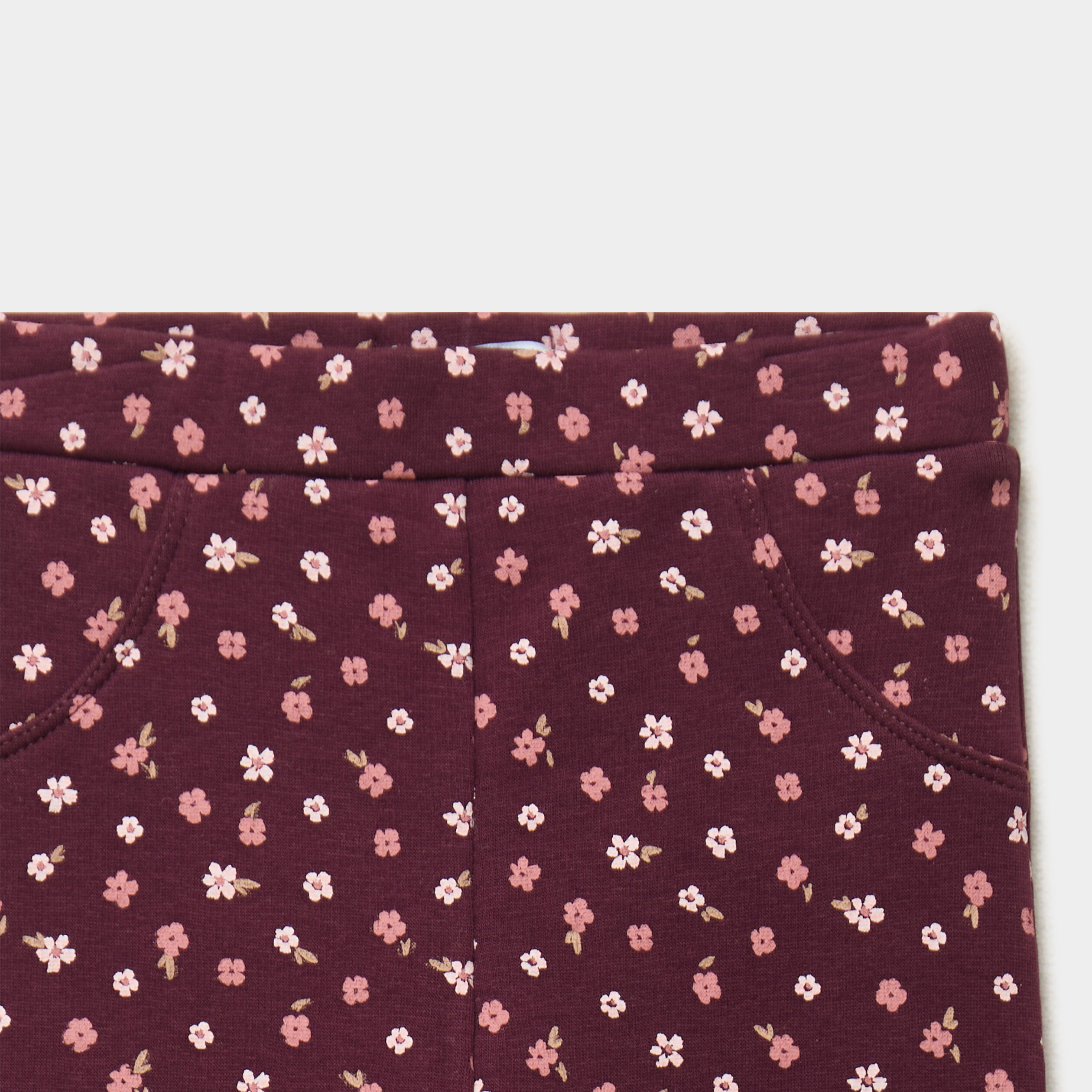 Legging molletonn&eacute; bordeaux b&eacute;b&eacute; fille