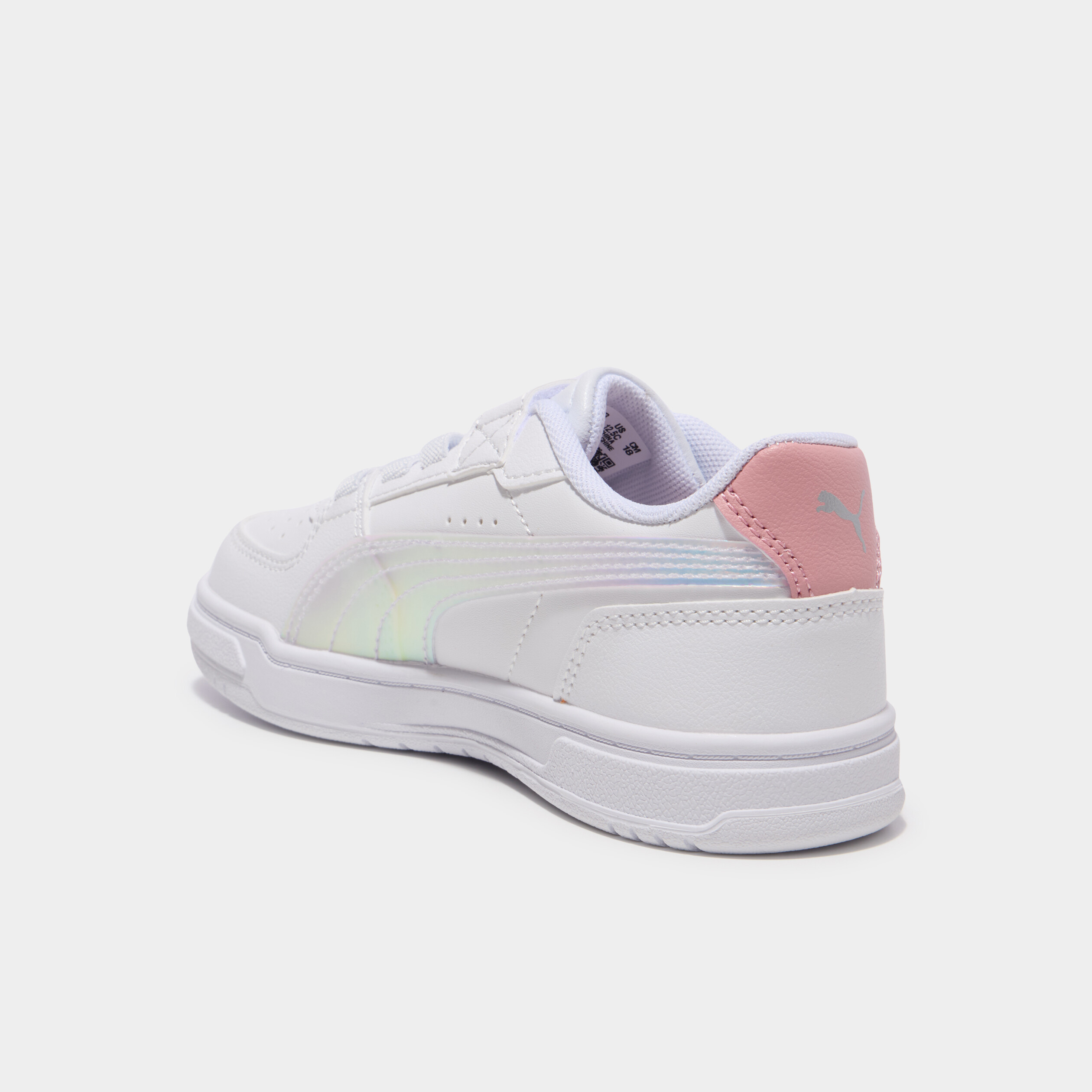 Tennis basses &agrave; scratchs Puma Caven Holo mauve fille