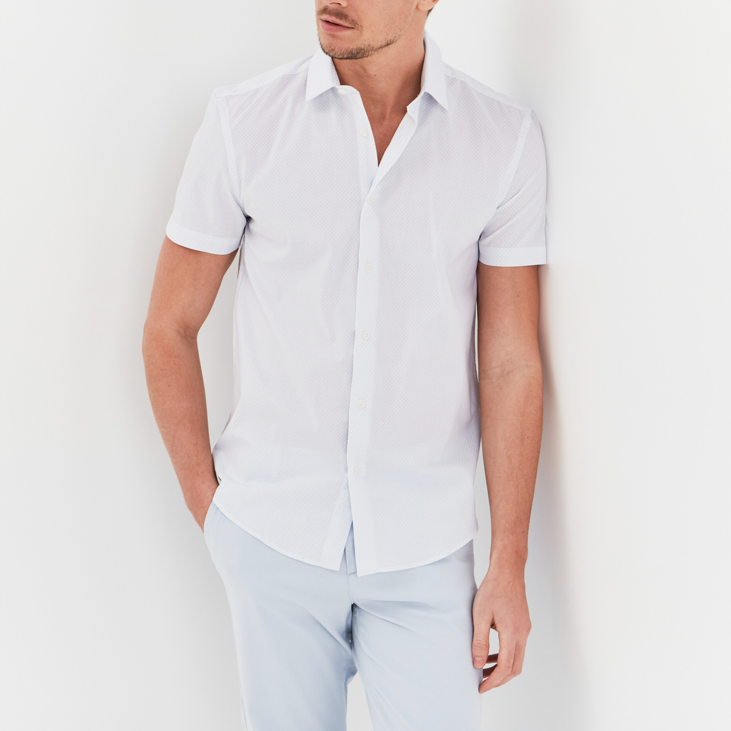 chemise manches courtes coton blanc homme Chemise manches courtes coton blanc homme