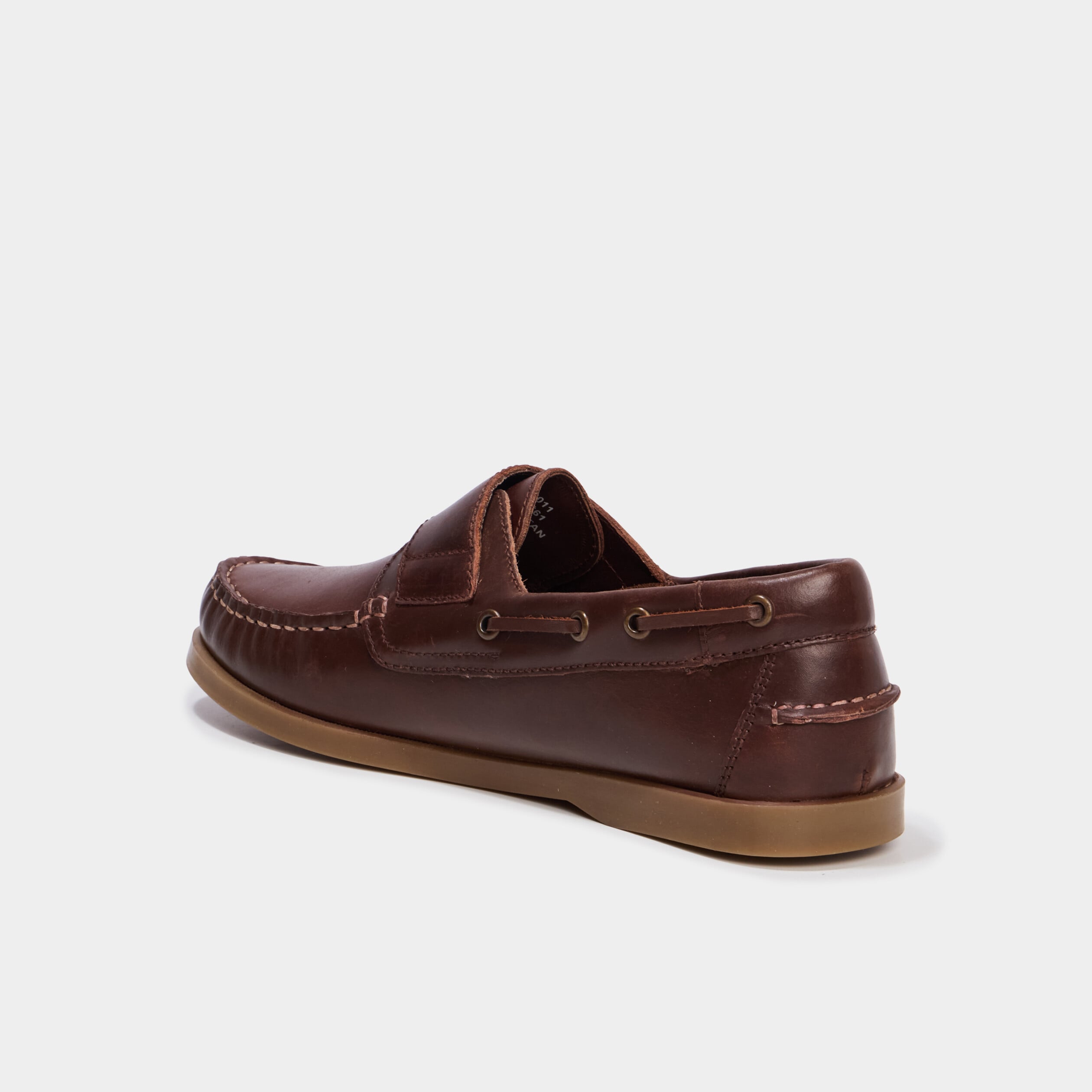 Chaussures bateau en cuir marron clair homme