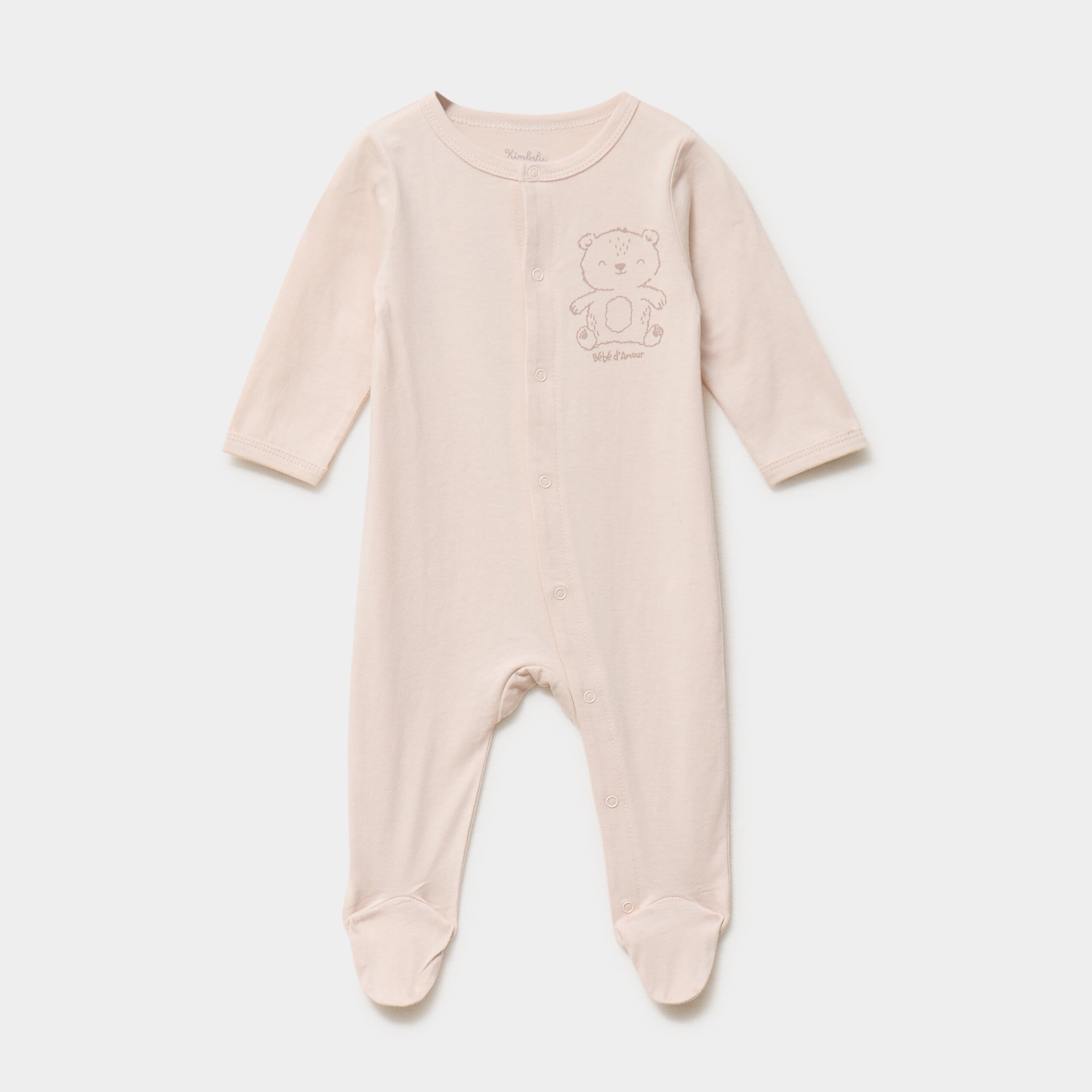 Dors-bien coton manches longues taupe b&eacute;b&eacute;