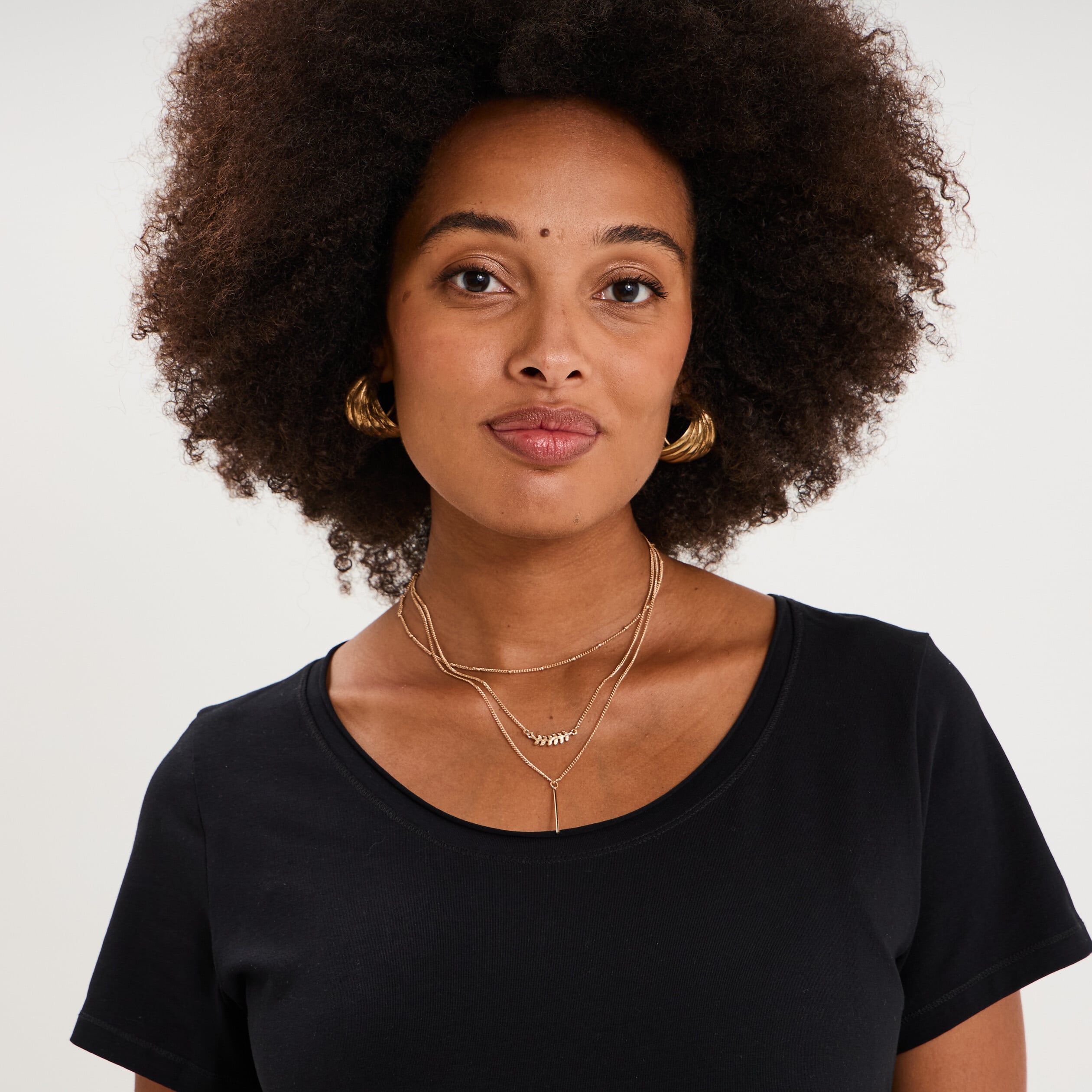 T-shirt grossesse manches courtes coton noir femme maternit&eacute;