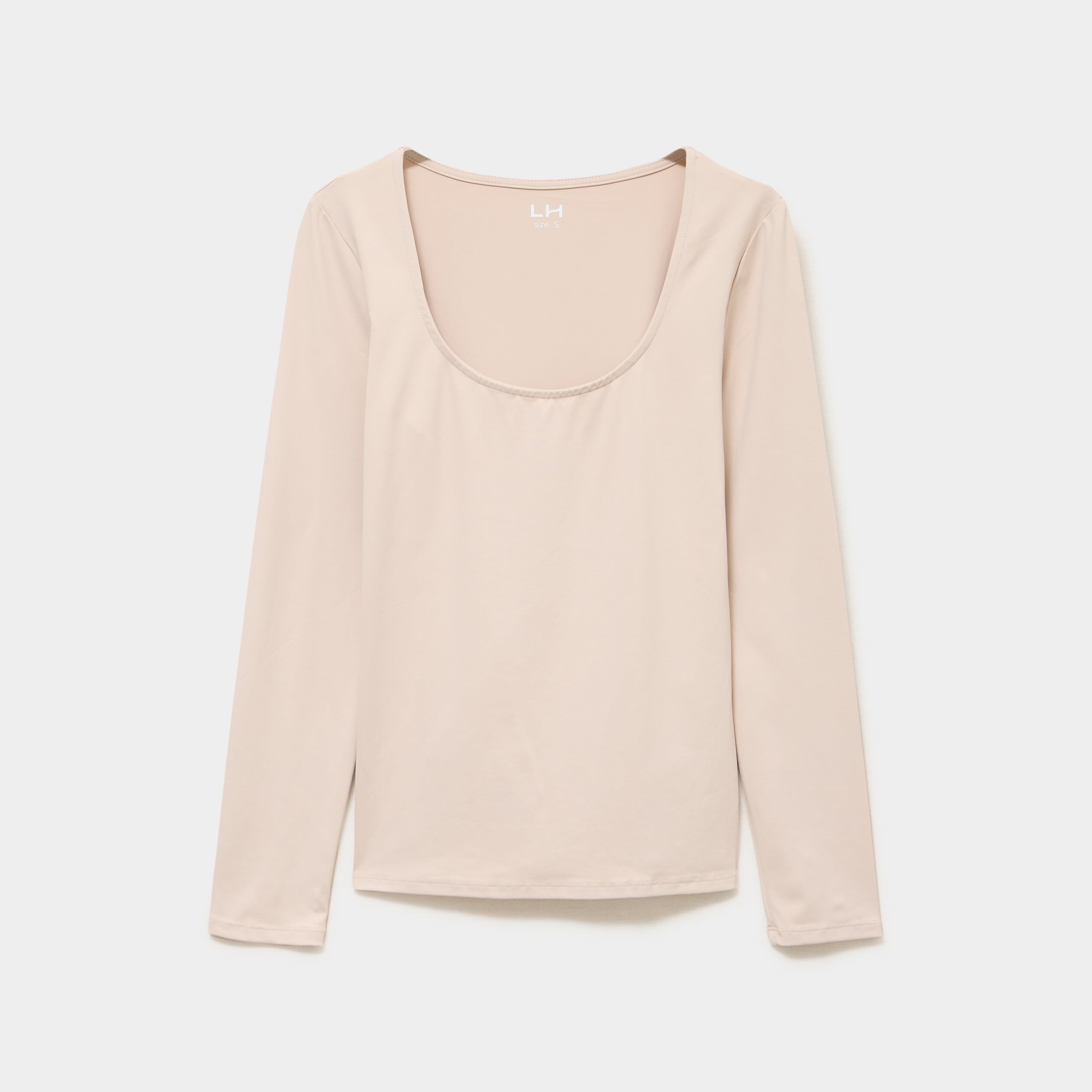 T-shirt ajust&eacute; manches longues beige femme