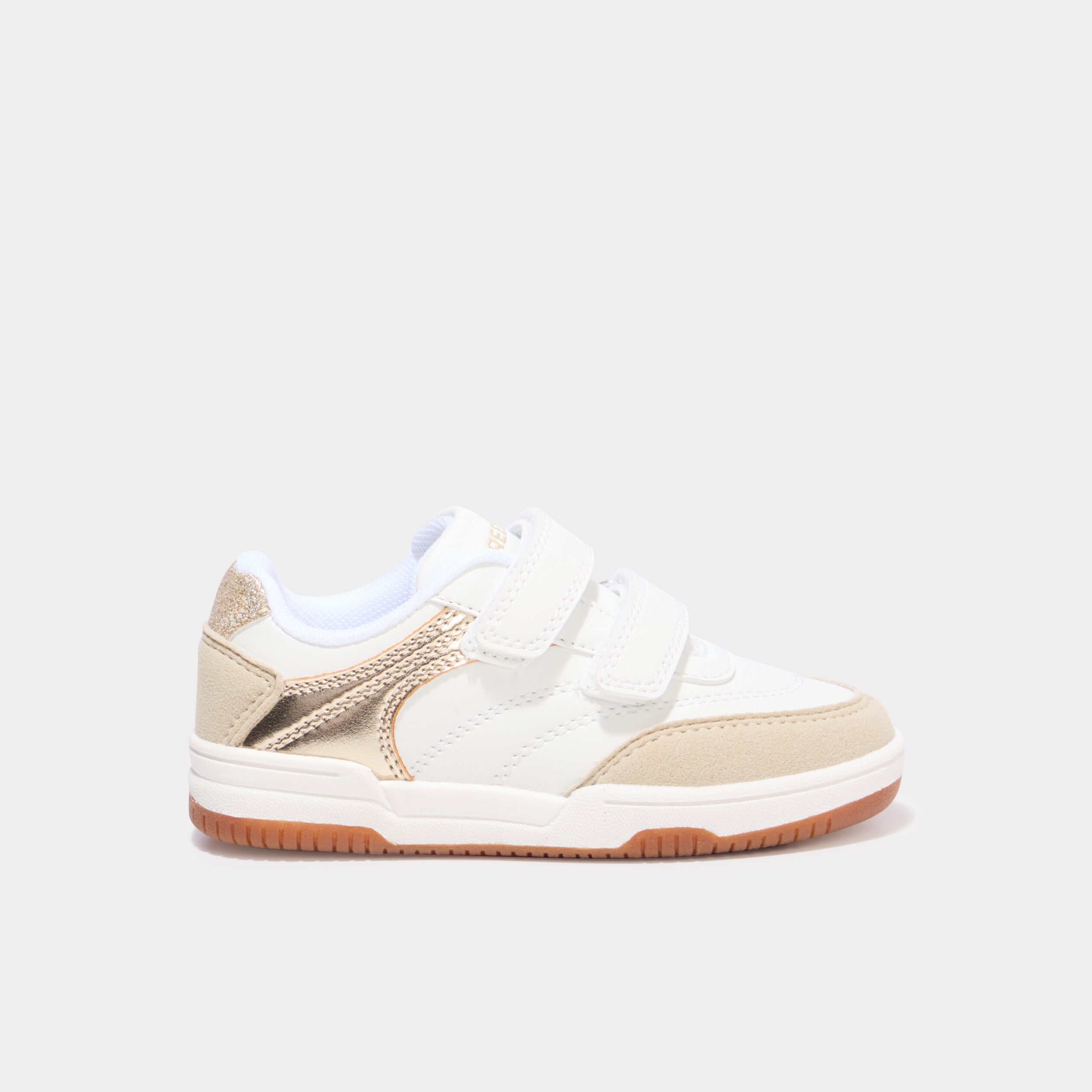 Baskets basses avec scratchs blanc fille