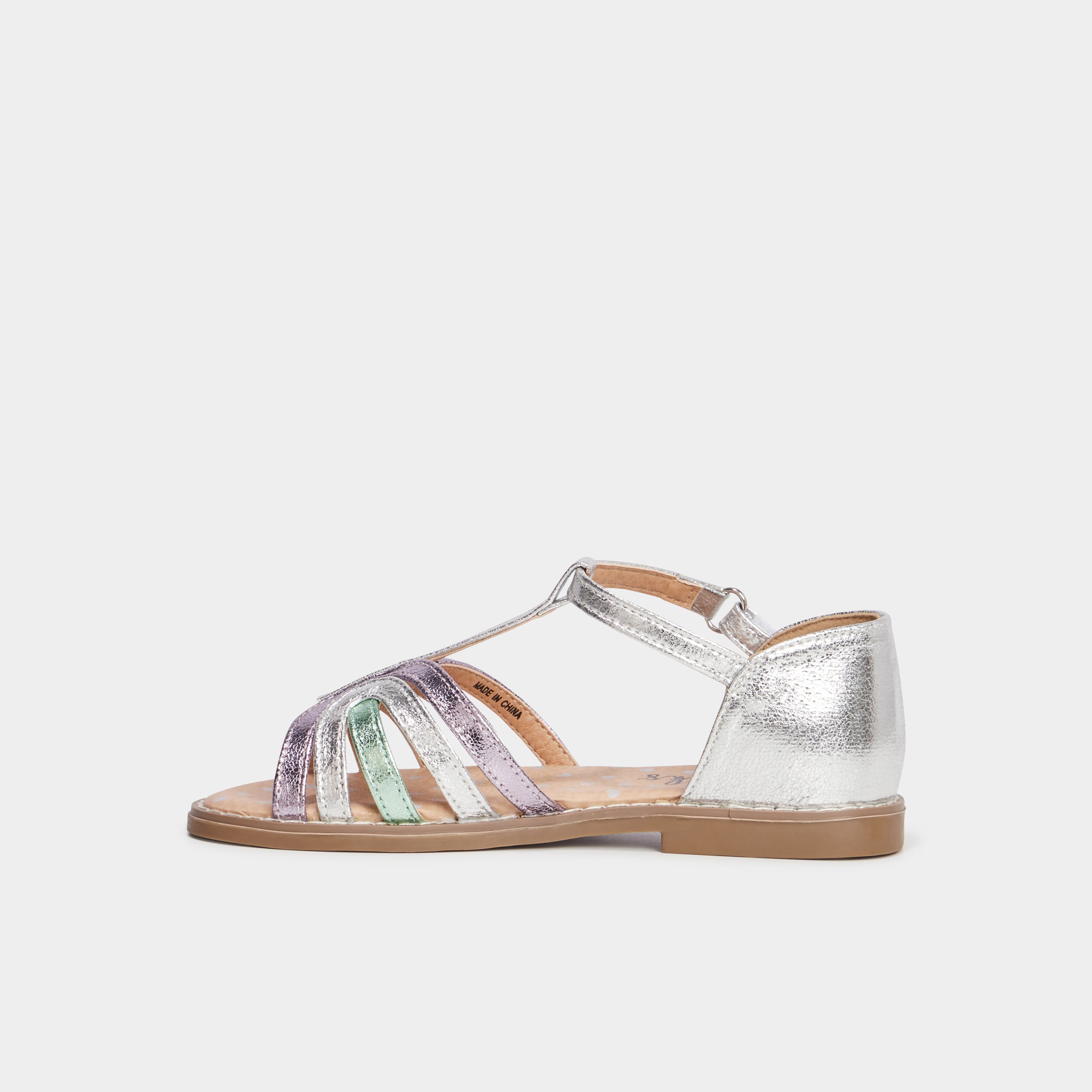 Sandales m&eacute;tallis&eacute;es Creeks multicolore fille