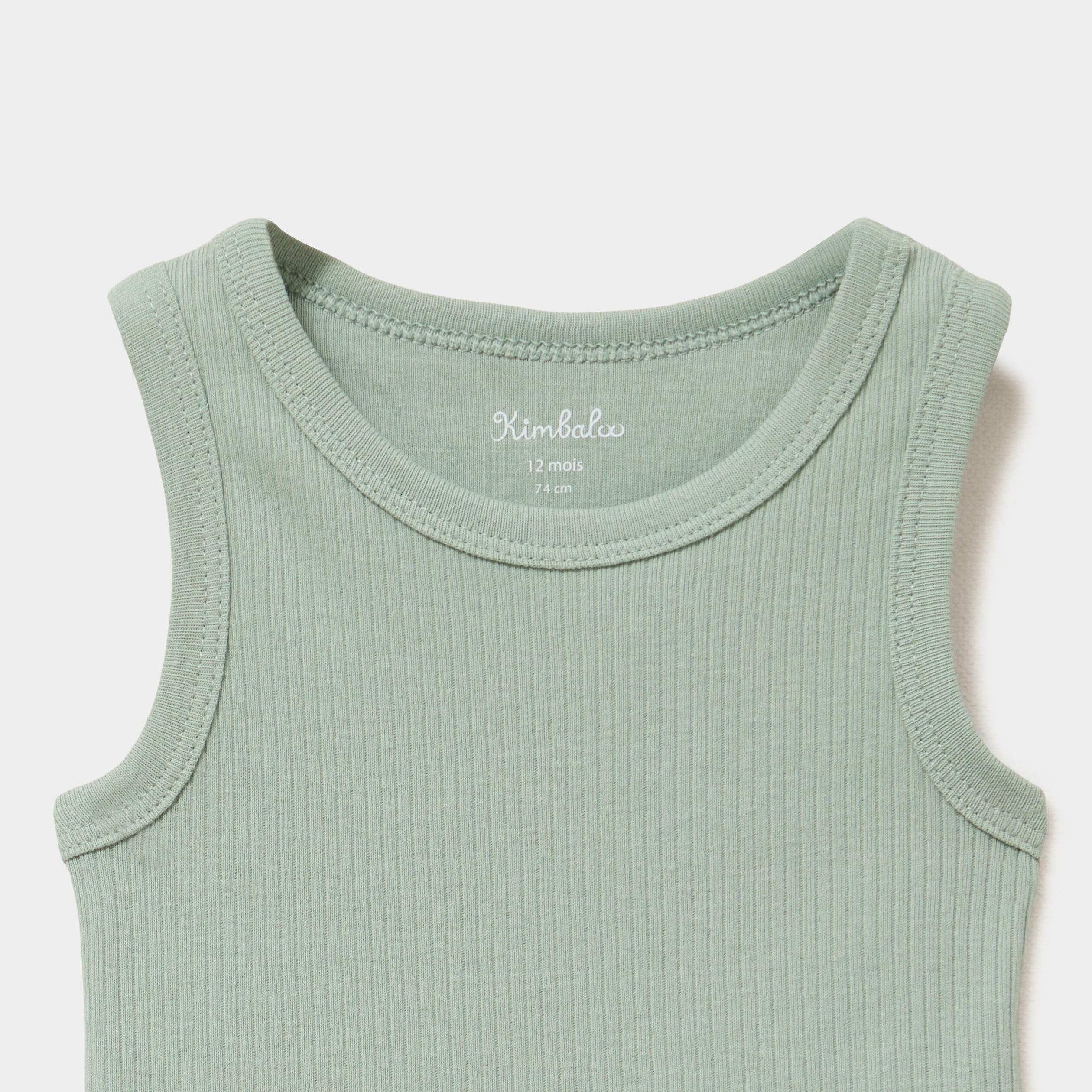Lot 3 bodies coton c&ocirc;tel&eacute; sans manches vert kaki b&eacute;b&eacute;