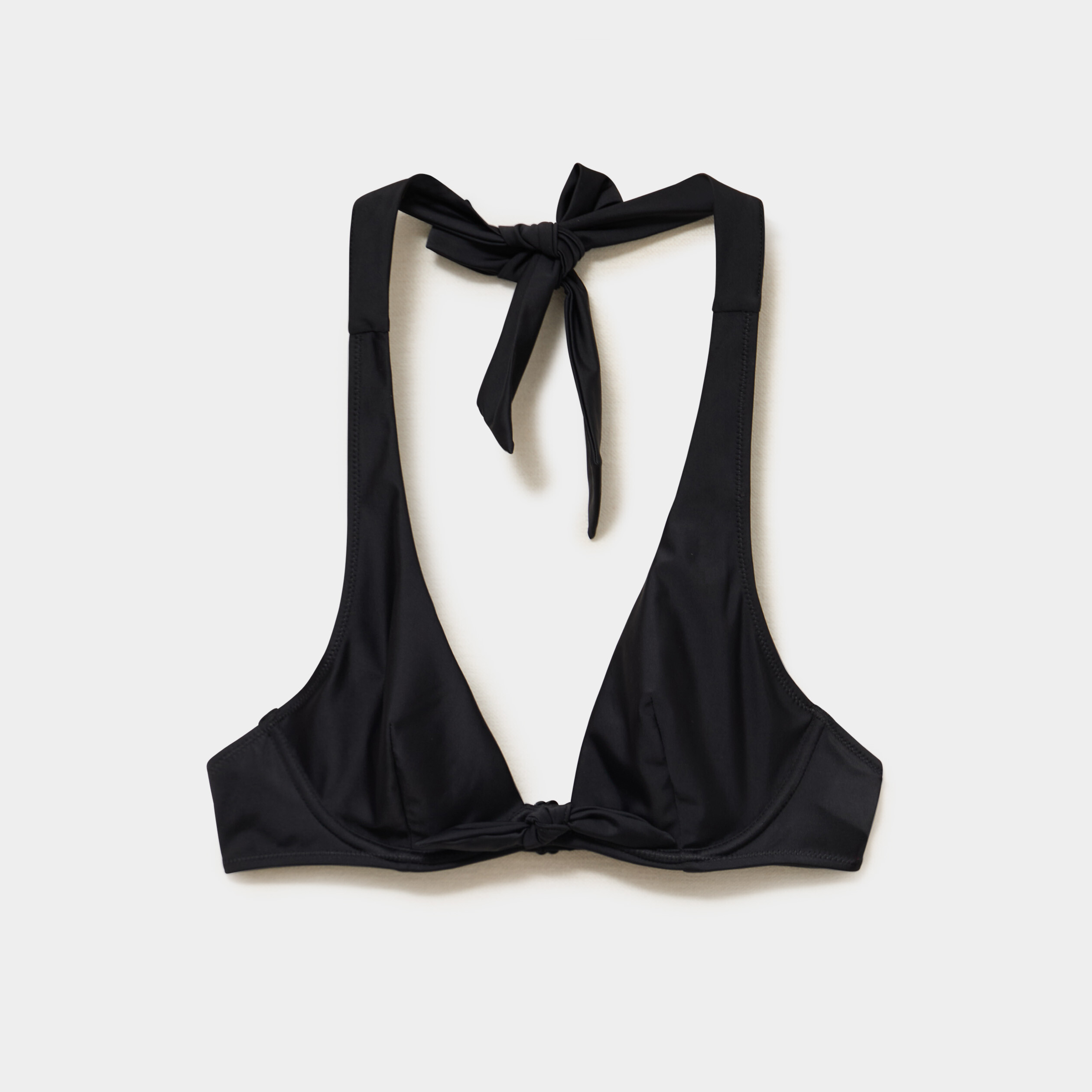 Haut de maillot de bain foulard &agrave; nouer noir femme