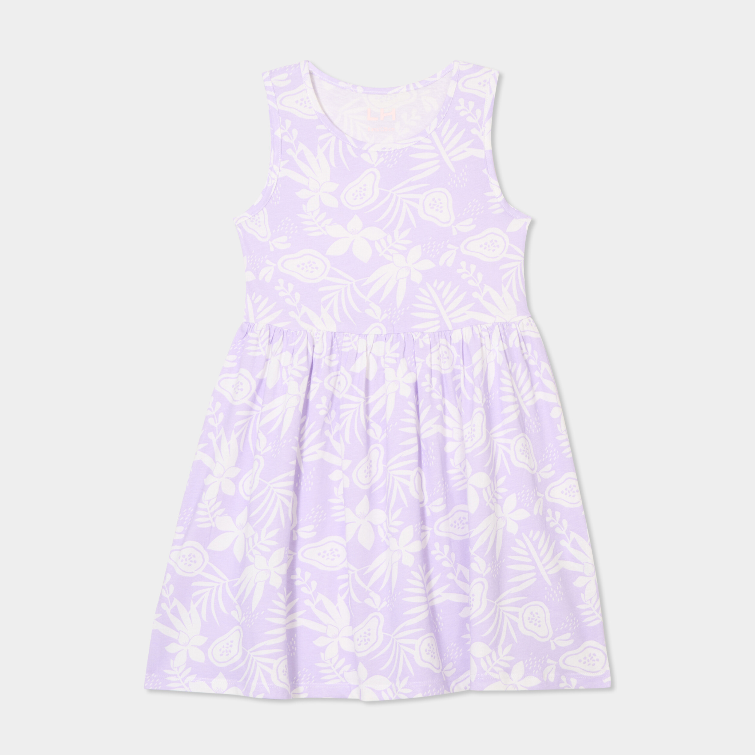 Robe patineuse sans manches coton parme fille