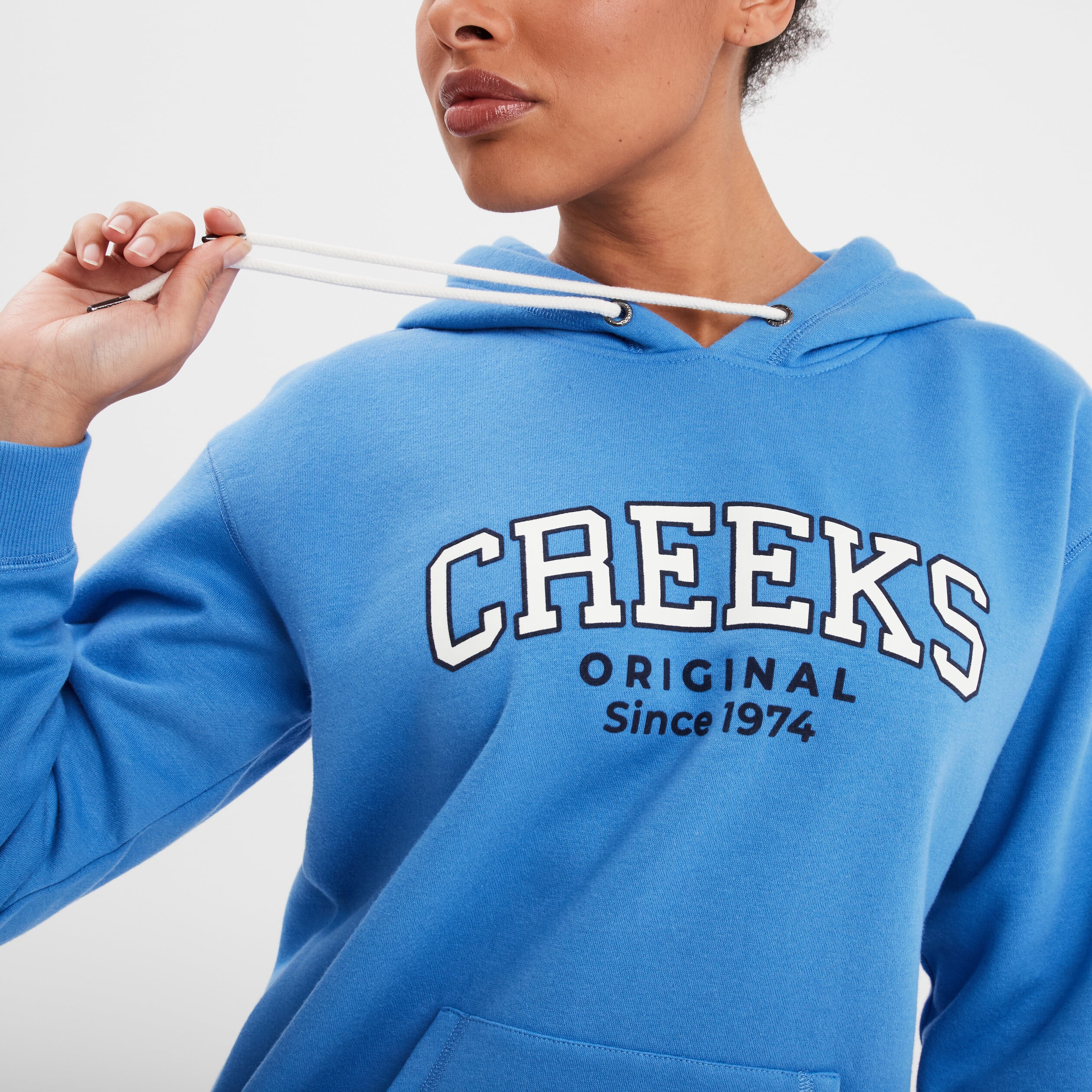 Sweat &agrave; capuche hoodie bleu femme