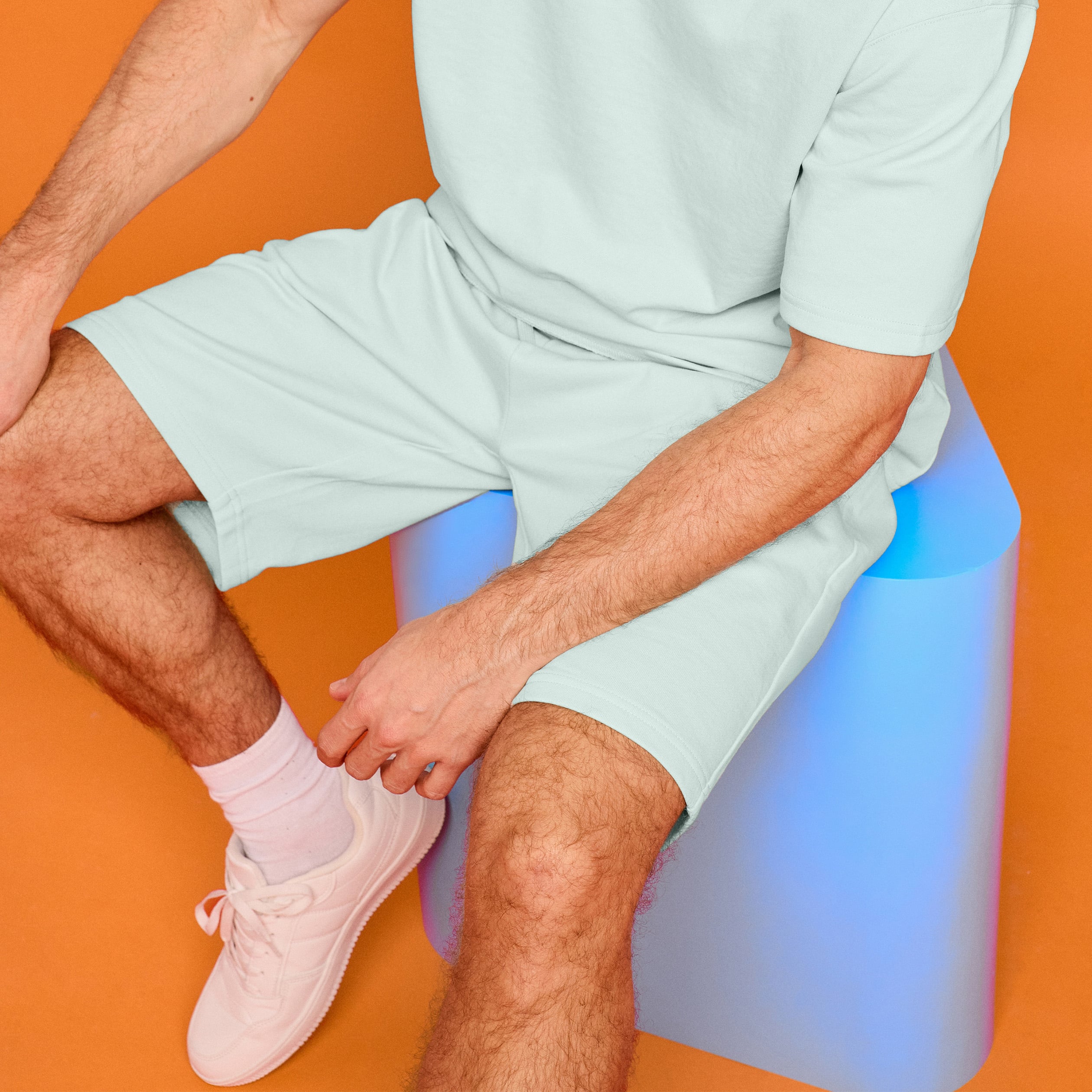 Short de jogging taille &eacute;lastiqu&eacute;e l&eacute;ger vert clair homme