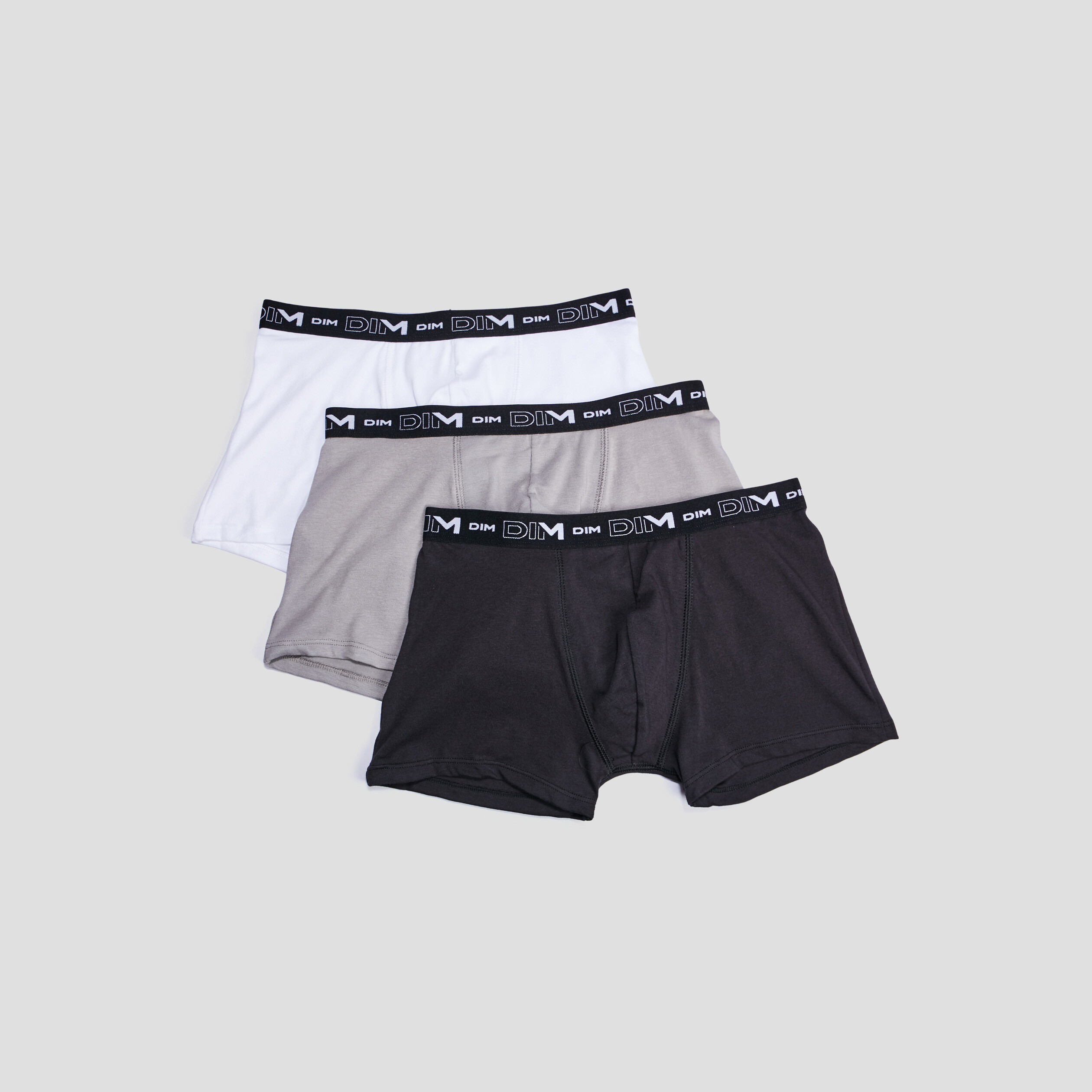 lot 3 boxers coton stretch dim gris homme Lot 3 boxers coton stretch DIM gris homme