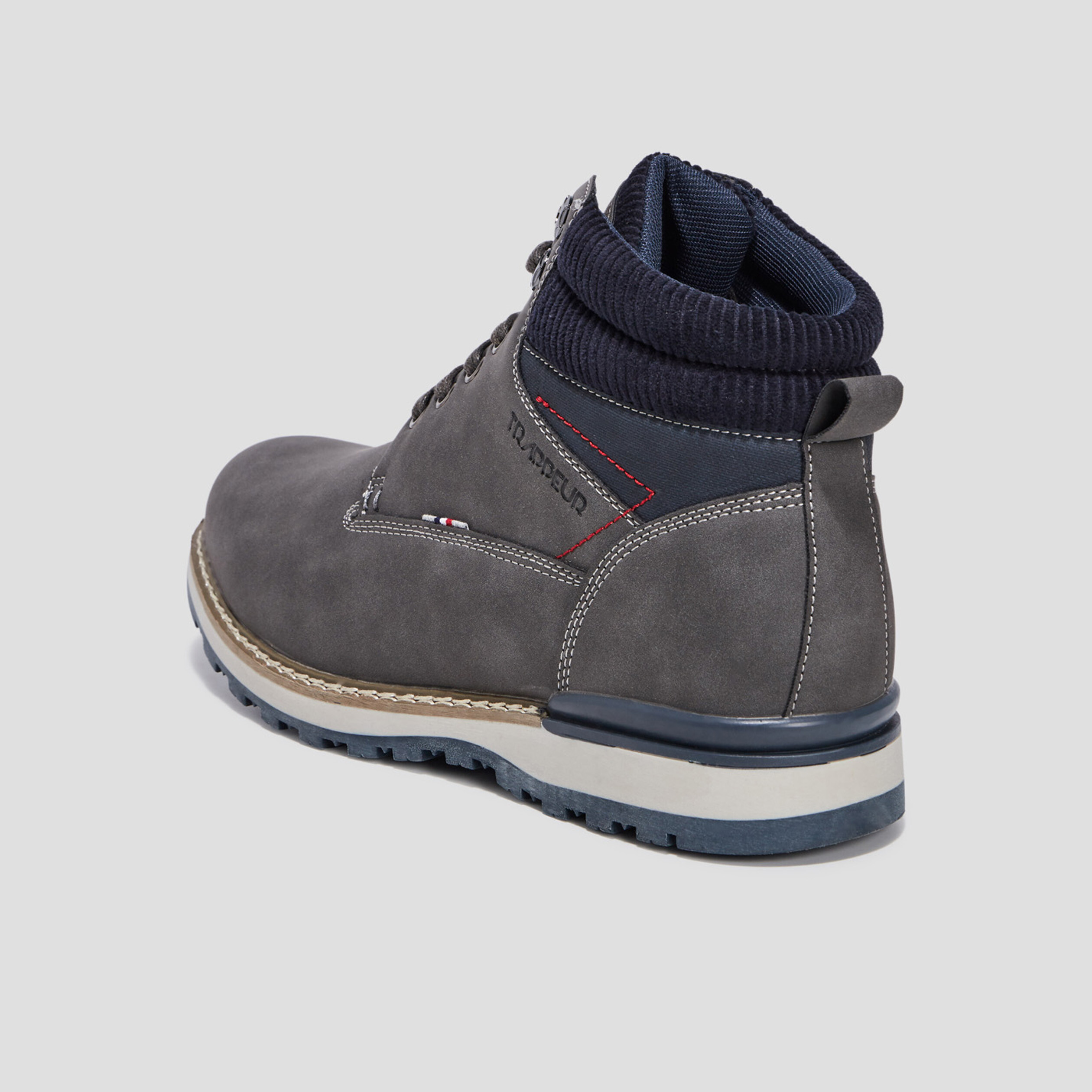bottines a lacets trappeur gris homme Bottines à lacets Trappeur gris homme