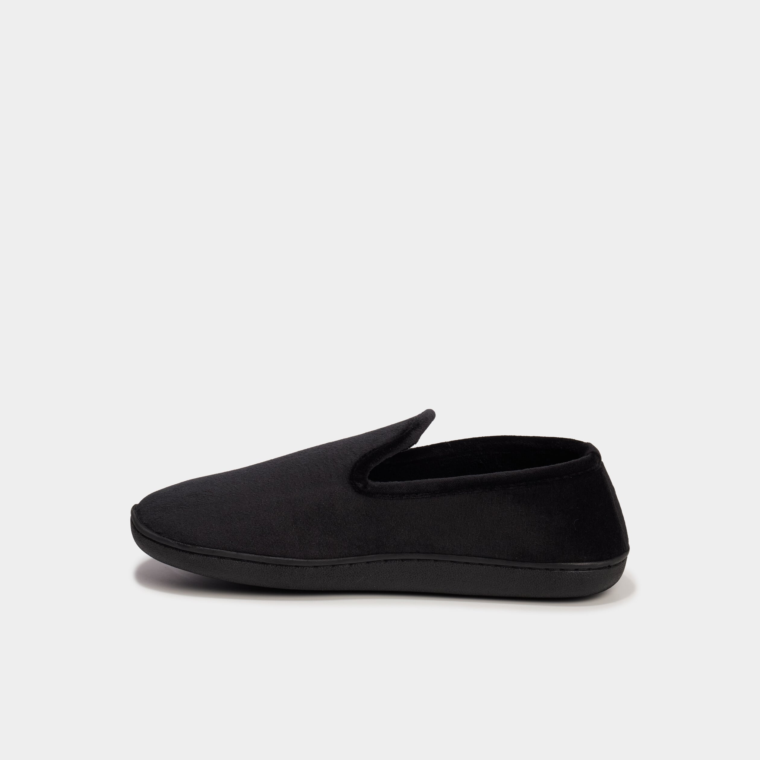 Pantoufles &agrave; bord rond et semelle plate noir homme