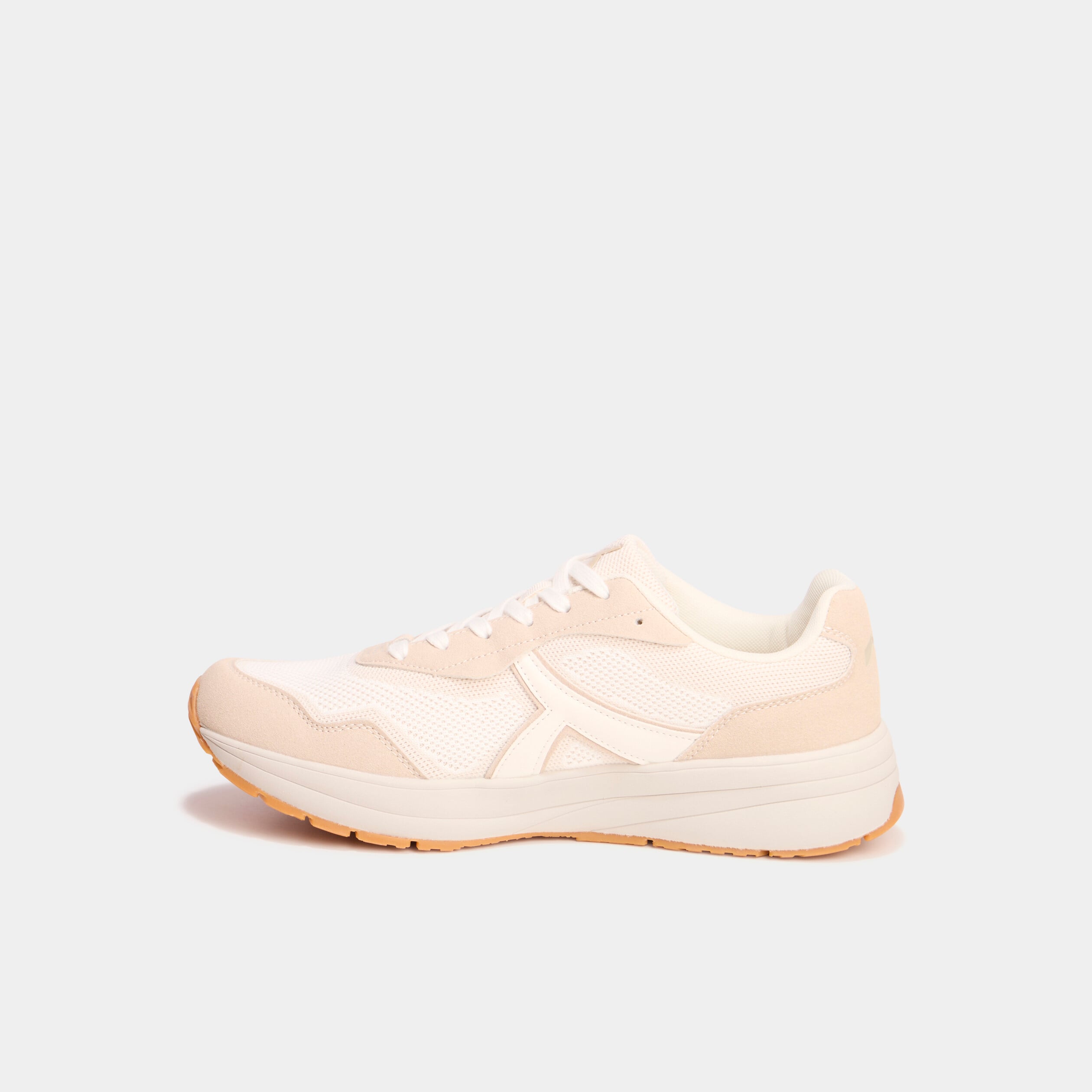 Baskets running de sport &agrave; lacets sable homme