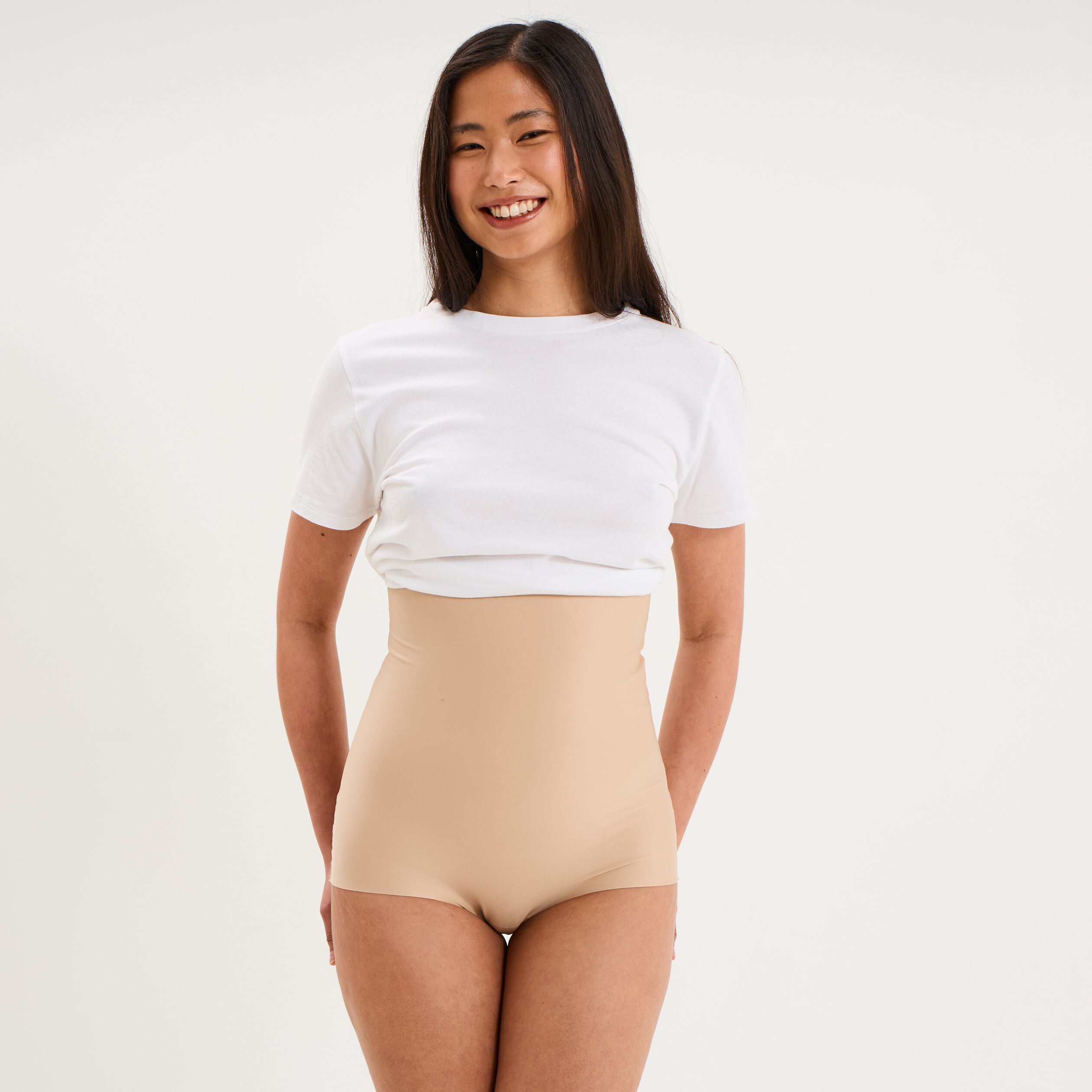 Culotte haute gainant beige femme