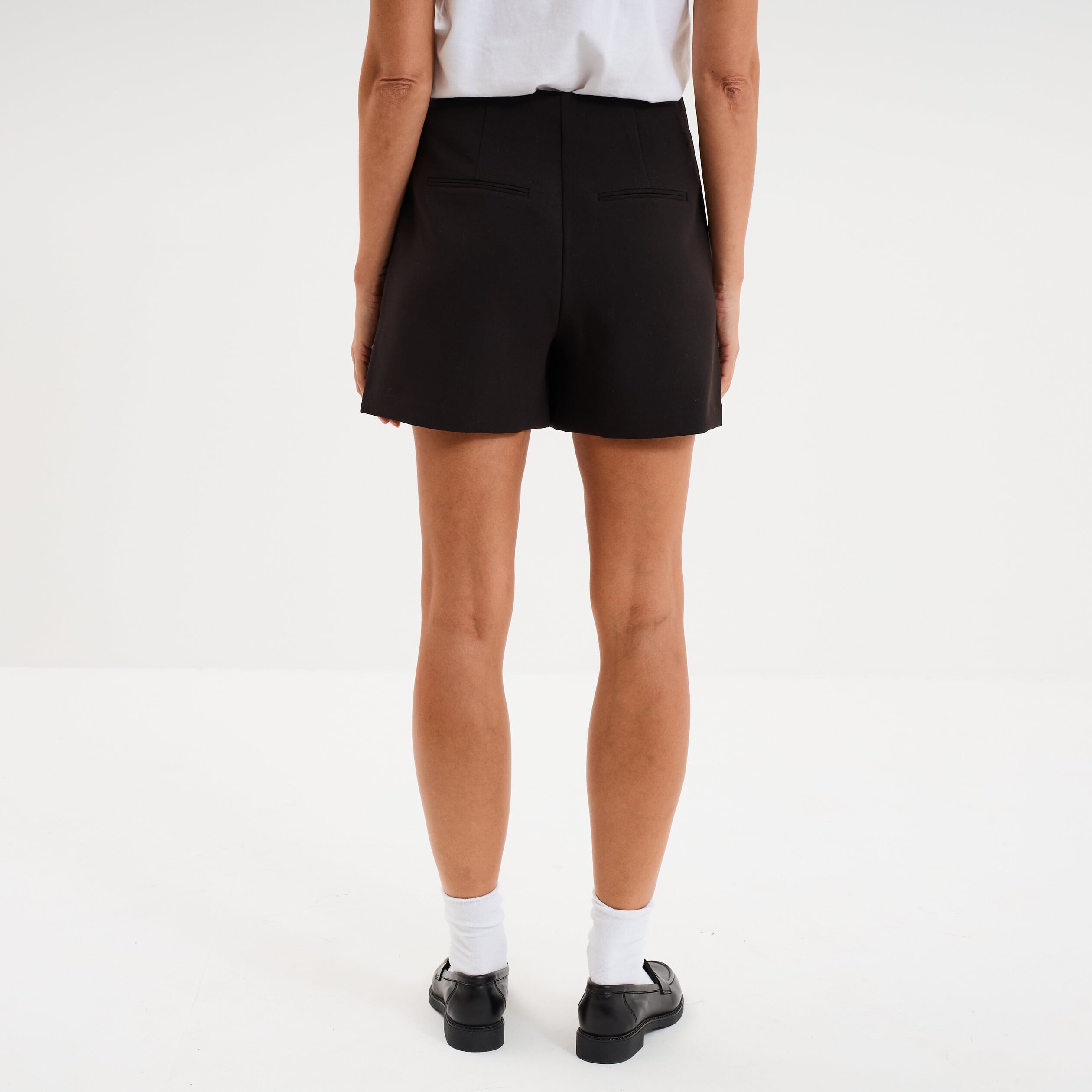 Jupe-short courte droite noir femme