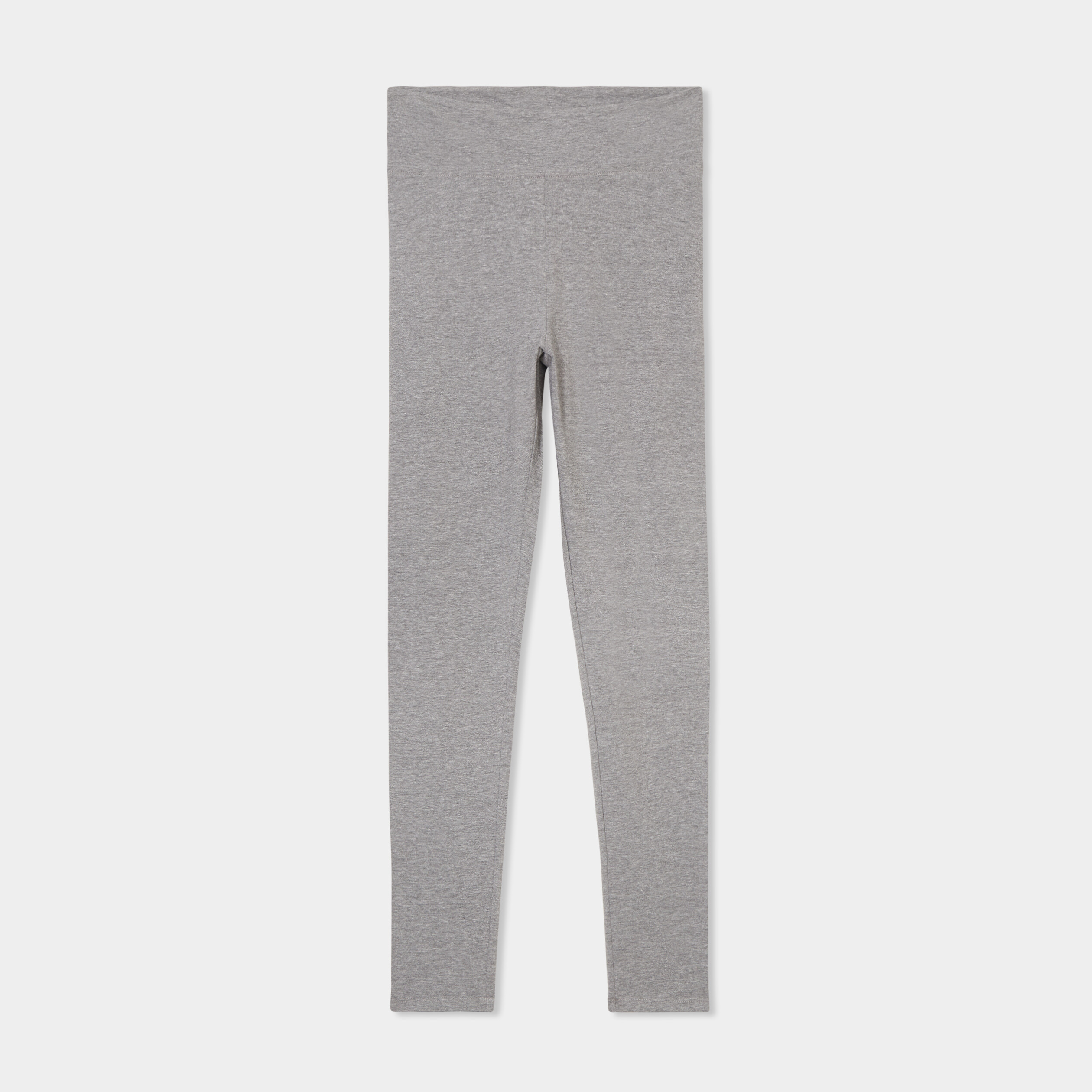 Legging taille haute coton gris femme