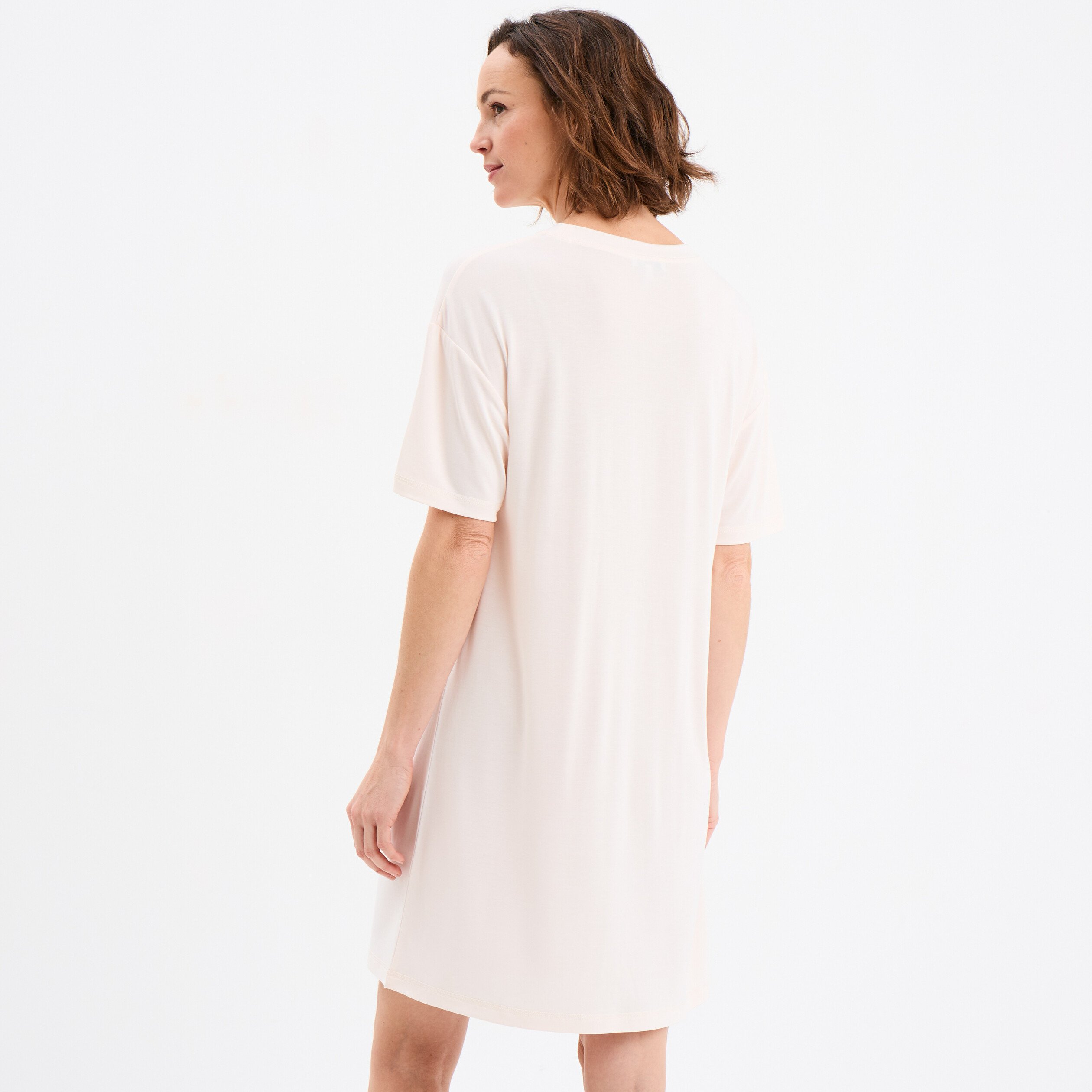 chemise de nuit manches courtes vieux rose femme Chemise de nuit manches courtes vieux rose femme