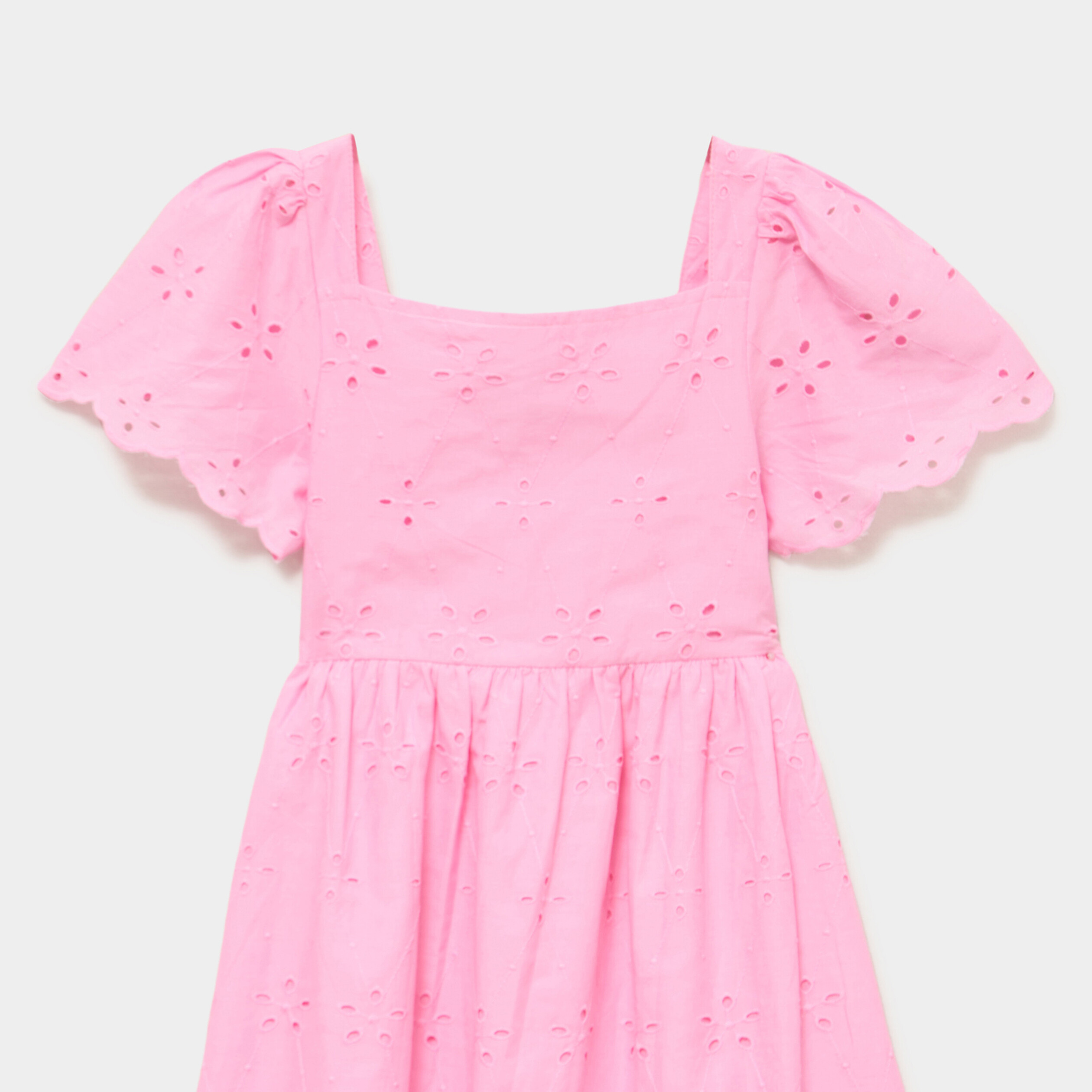 Robe c&eacute;r&eacute;monie broderie anglaise smock&eacute; rose fille