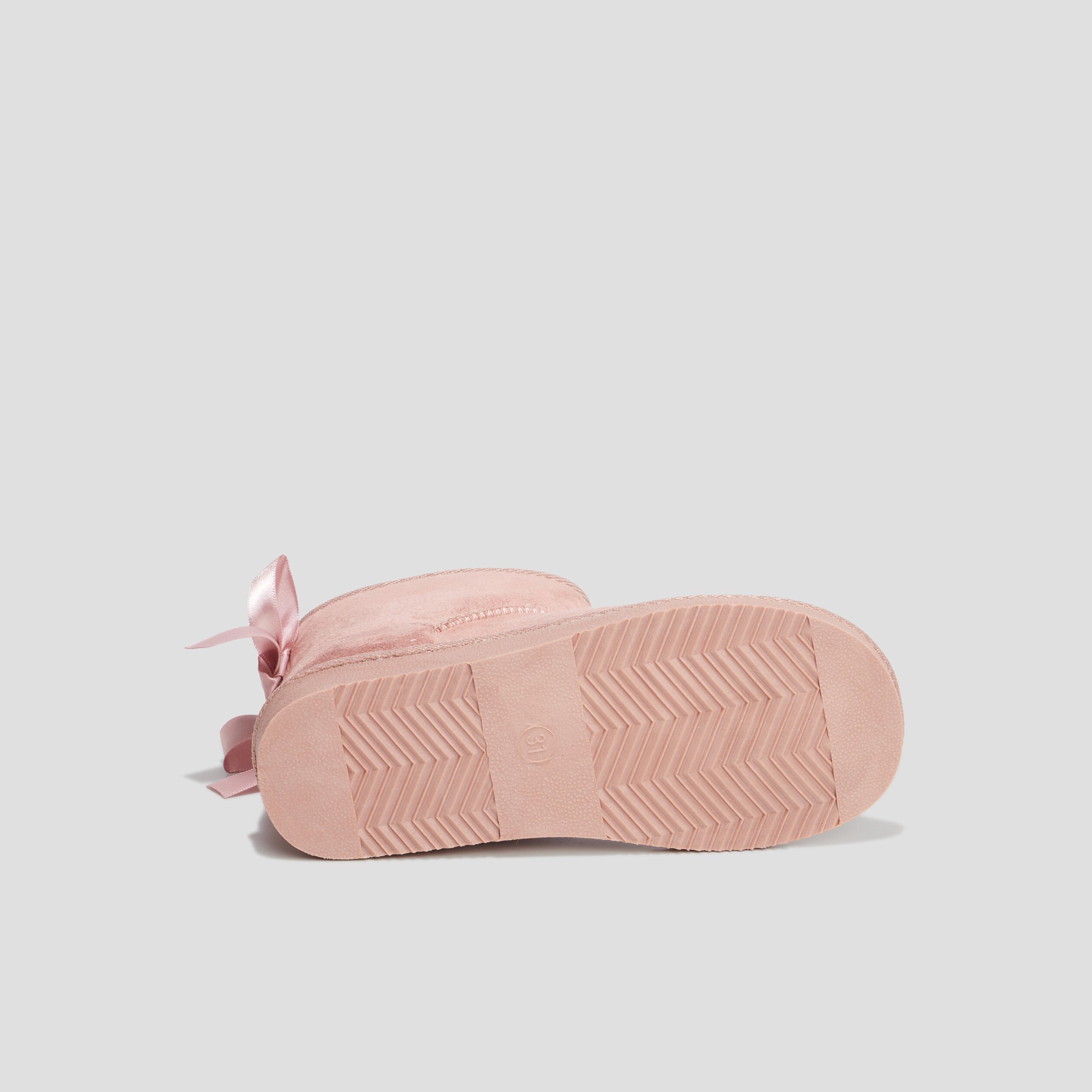 bottines fourrees noeud effet satin rose fille Bottines fourrées noeud effet satin rose fille