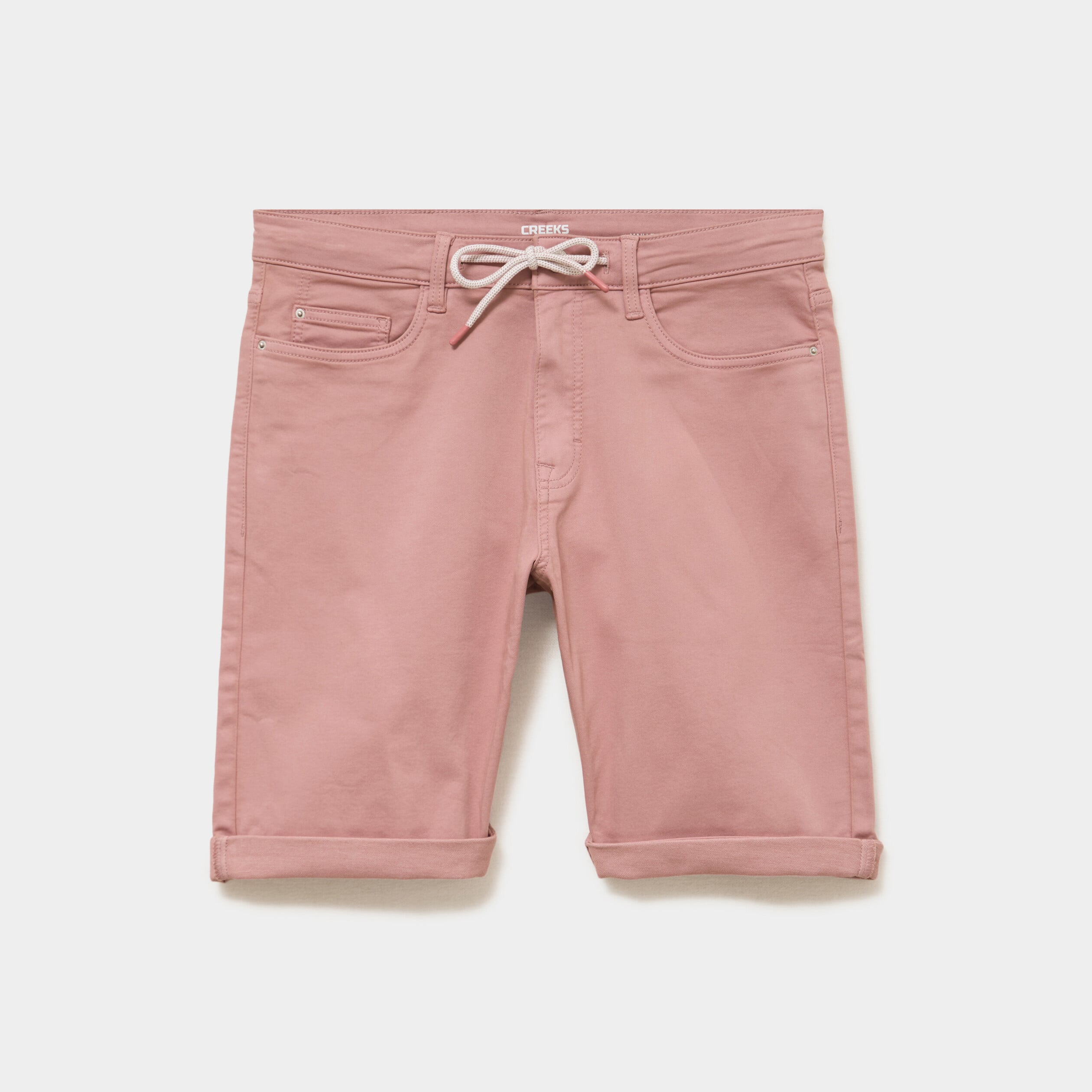 Bermuda en jean straight 5 poches vieux rose homme