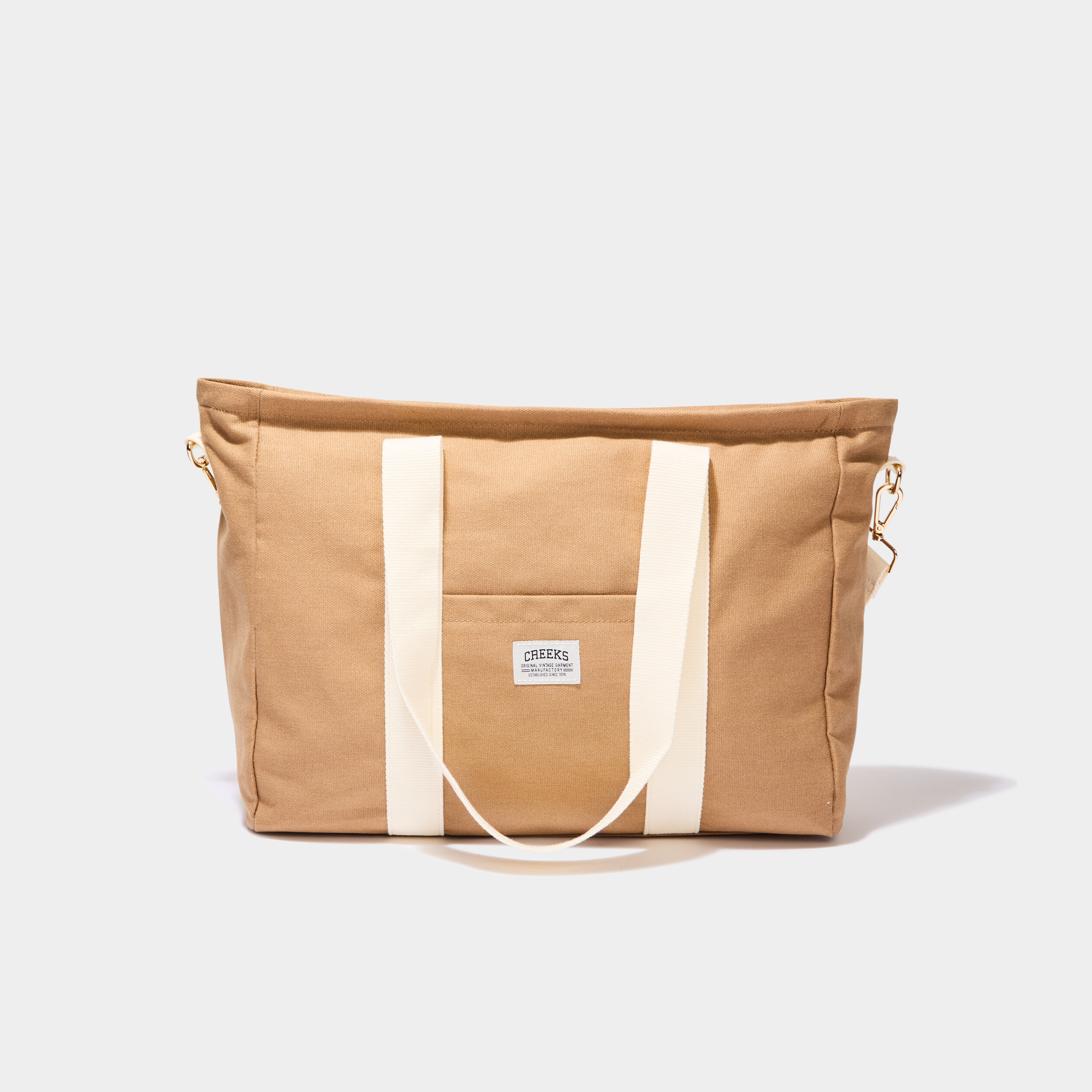 Sac cabas avec bandouli&egrave;re marron cognac femme