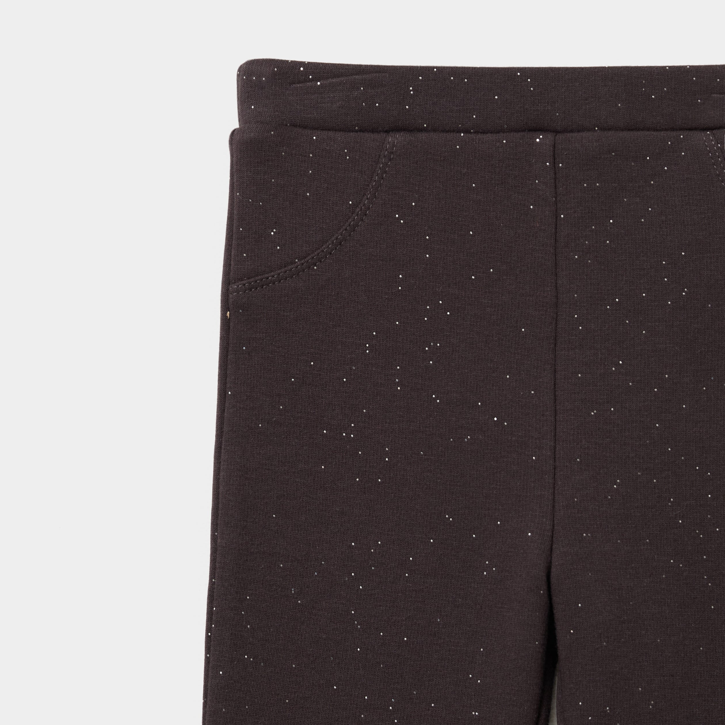 Legging molletonn&eacute; &agrave; paillettes gris fonc&eacute; b&eacute;b&eacute; fille