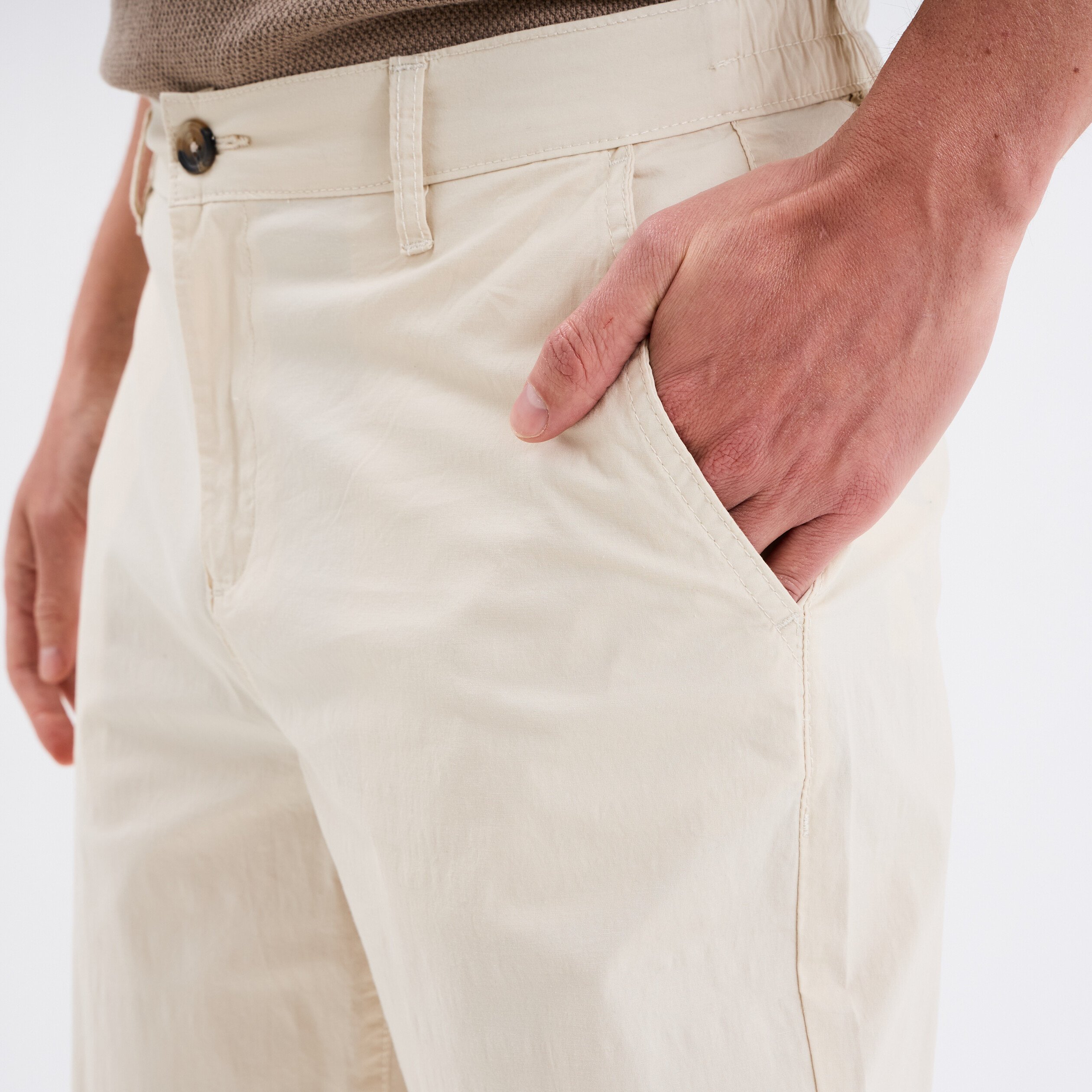 pantalon chino relax coton beige homme Pantalon chino relax coton beige homme