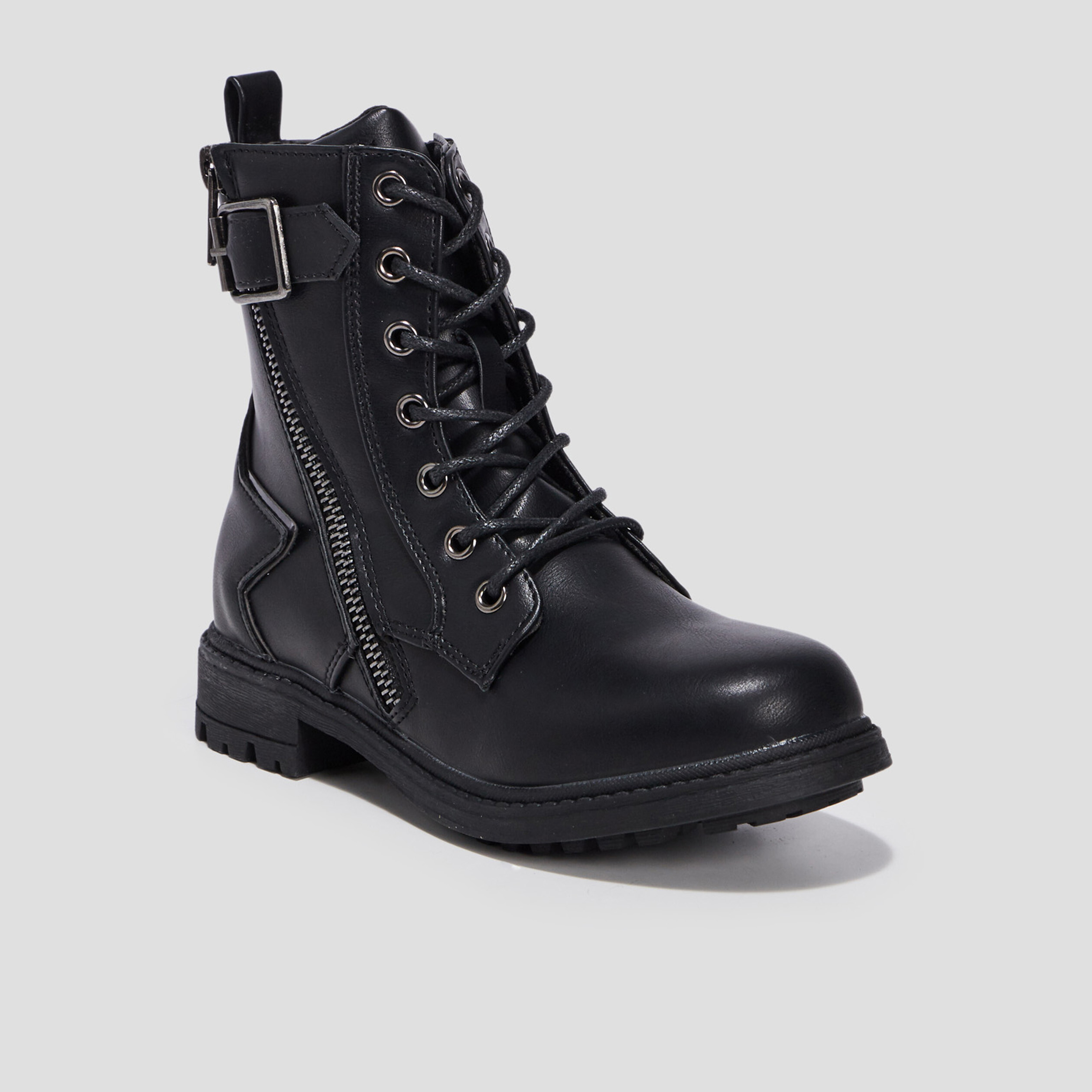 Bottines lacets noir fille