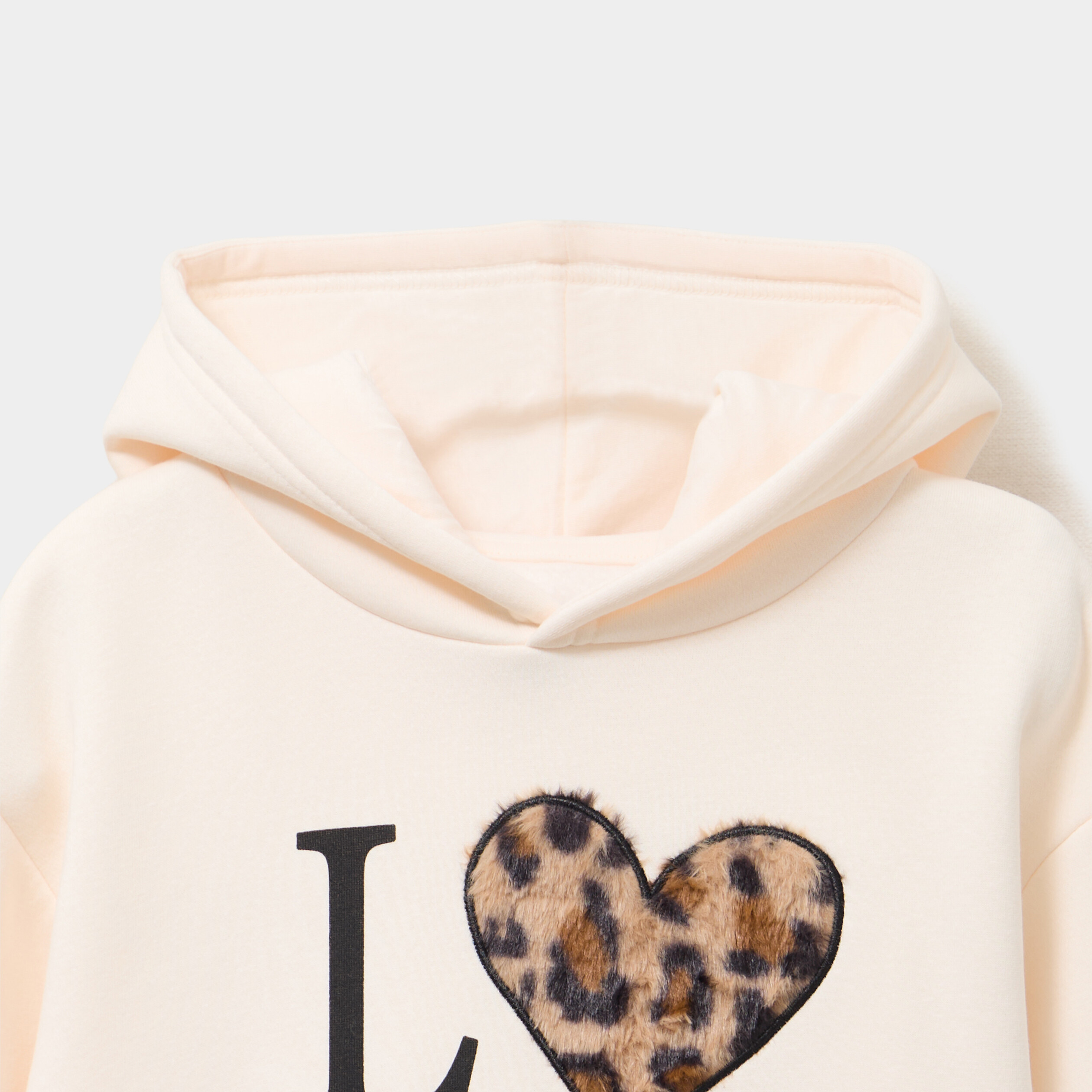 Sweat hoodie oversize ivoire fille