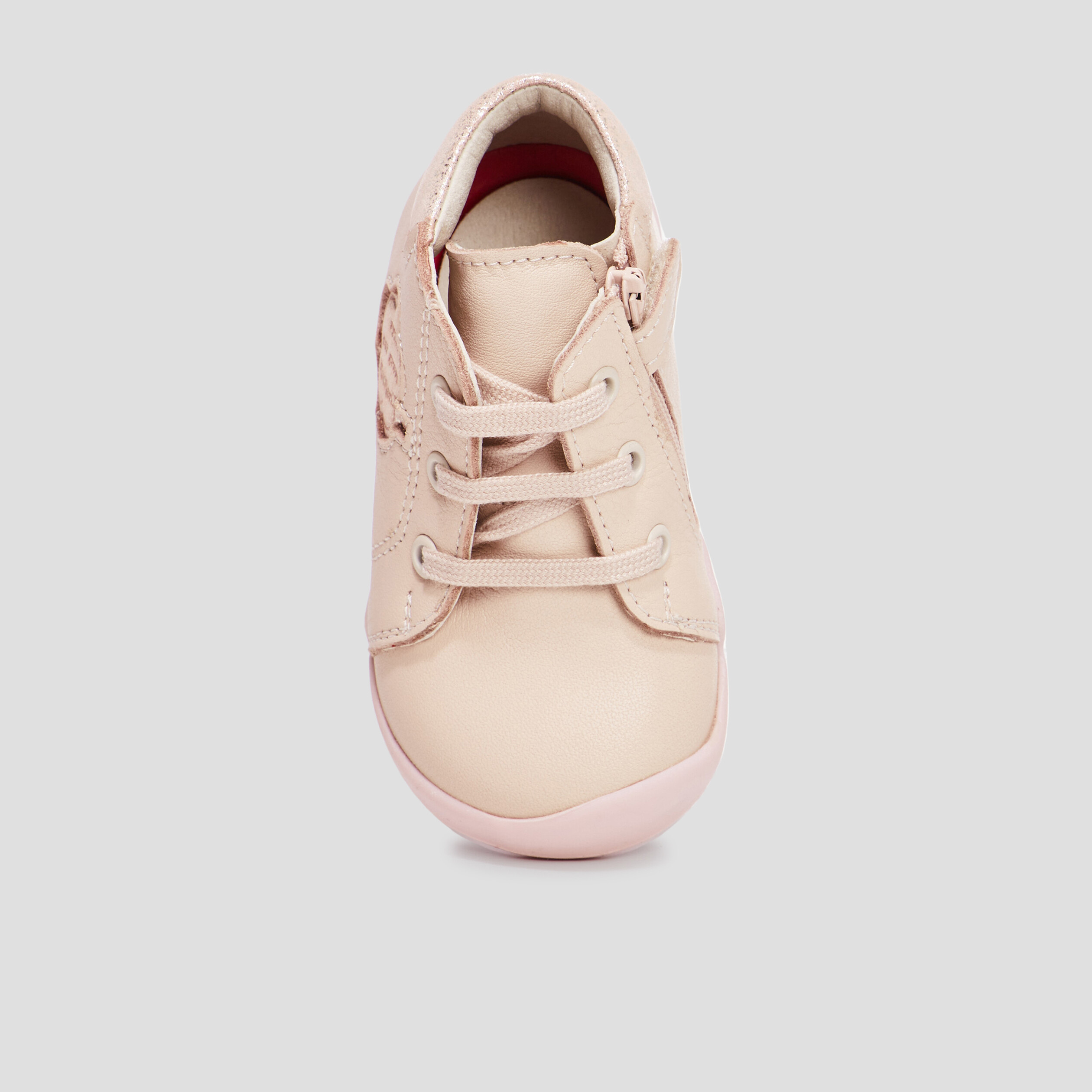 bottillons en cuir kickers waouk rose bebef Bottillons en cuir Kickers Waouk rose bébé fille