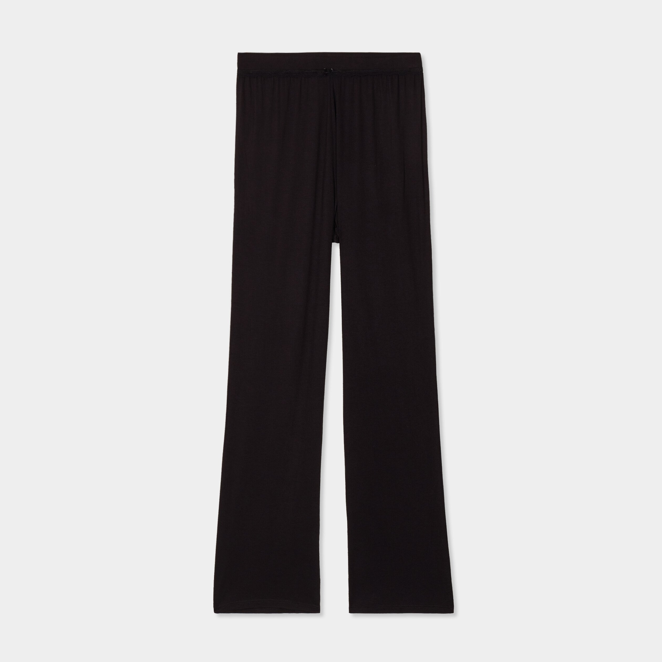 pantalon de pyjama droit fluide noir femme Pantalon de pyjama droit fluide noir femme