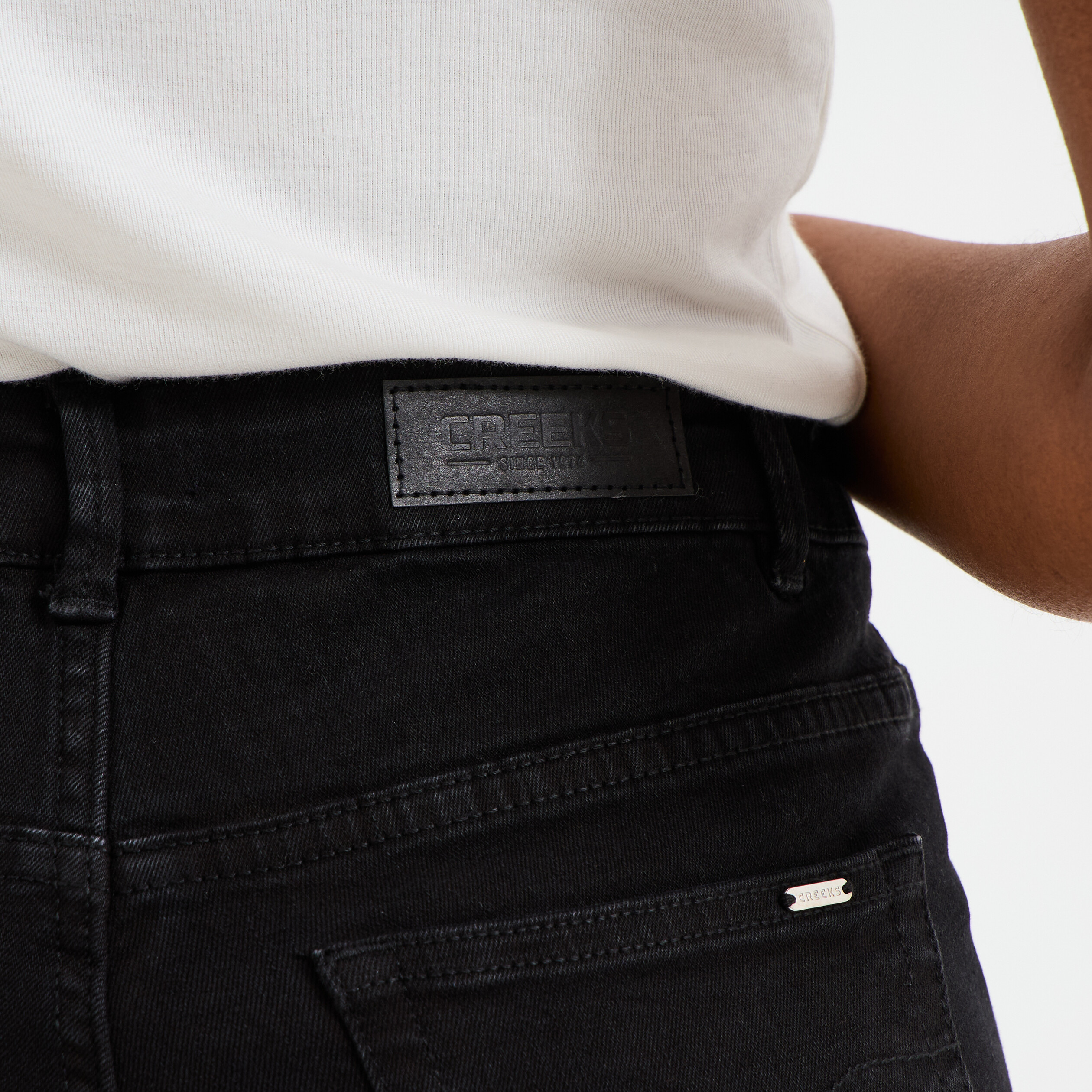 jeans regular 5 poches coton creeks denim noir femme Jeans regular 5 poches coton Creeks denim noir femme