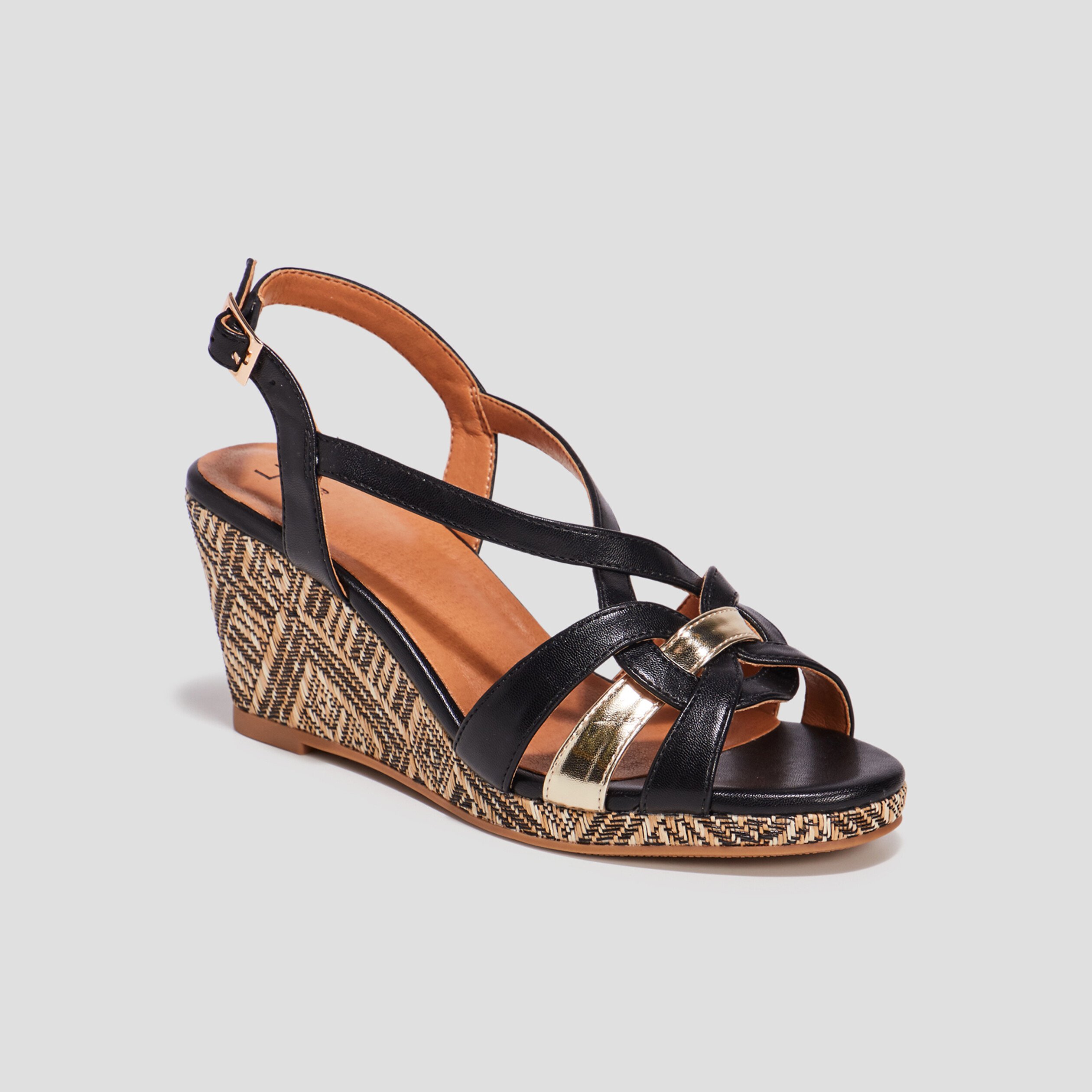 Talon compensé femme noir hotsell