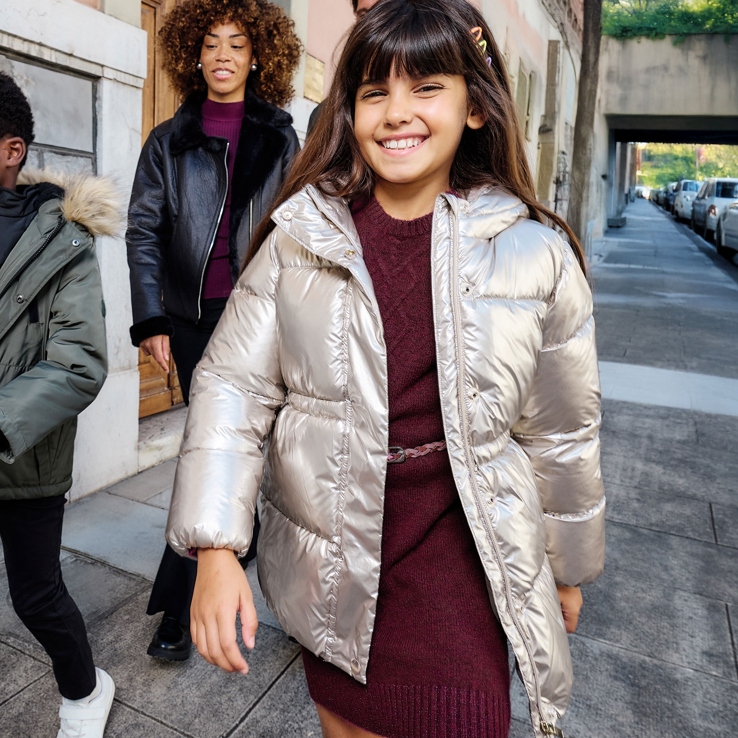 Doudoune à capuche doublée couleur argent fille La Halle