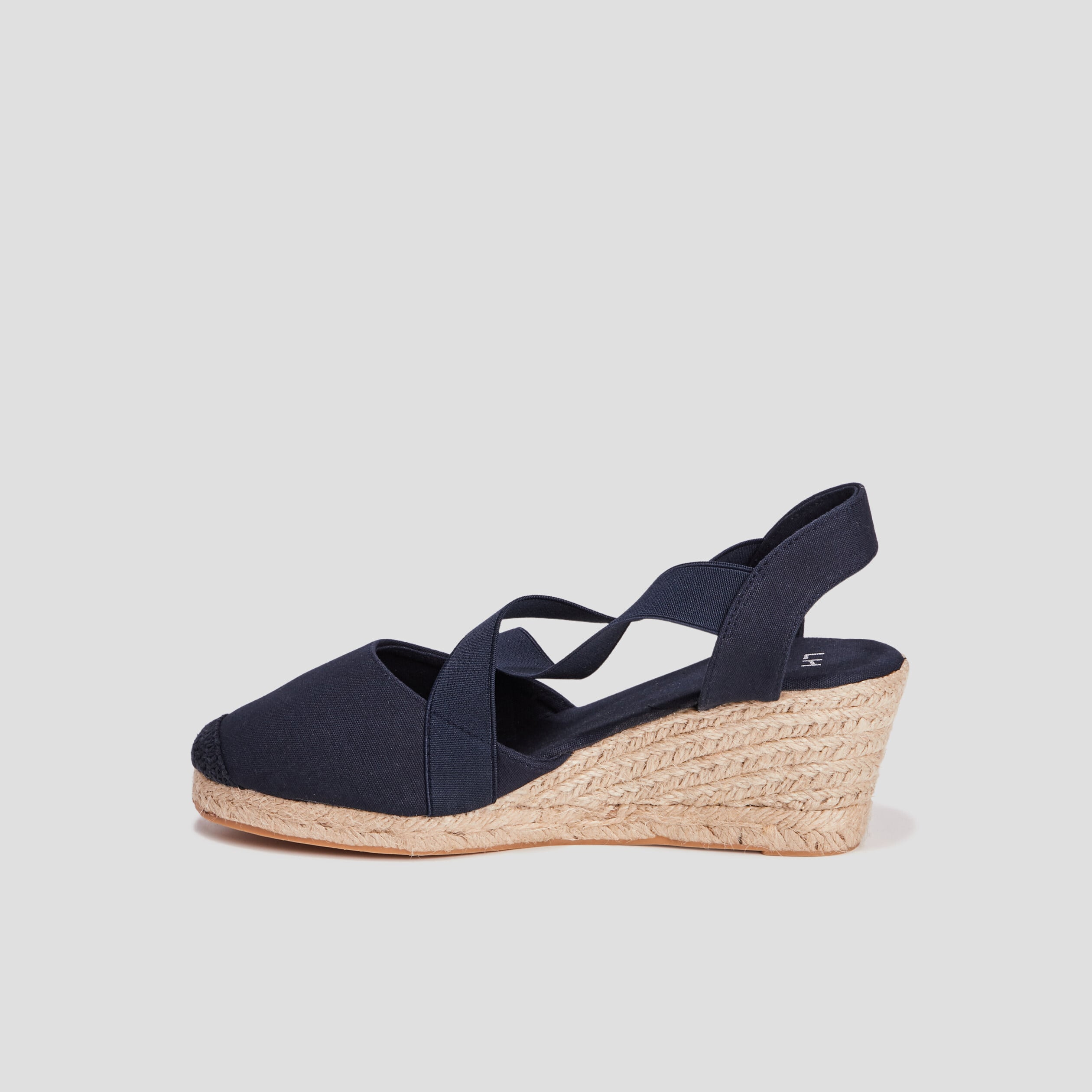 Sandales espadrilles compens&eacute;es bleu femme