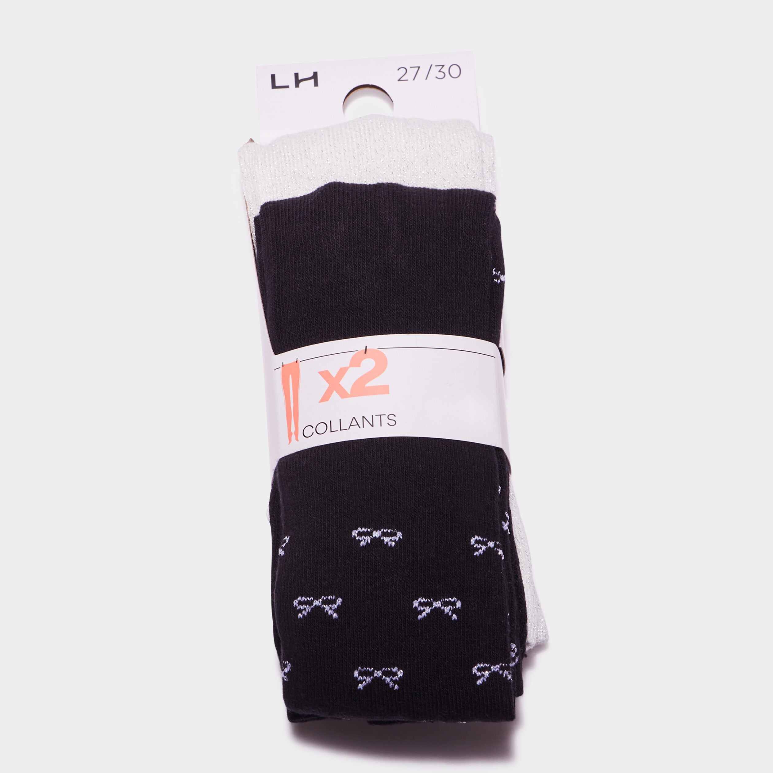 Lot de 2 collants noir fille