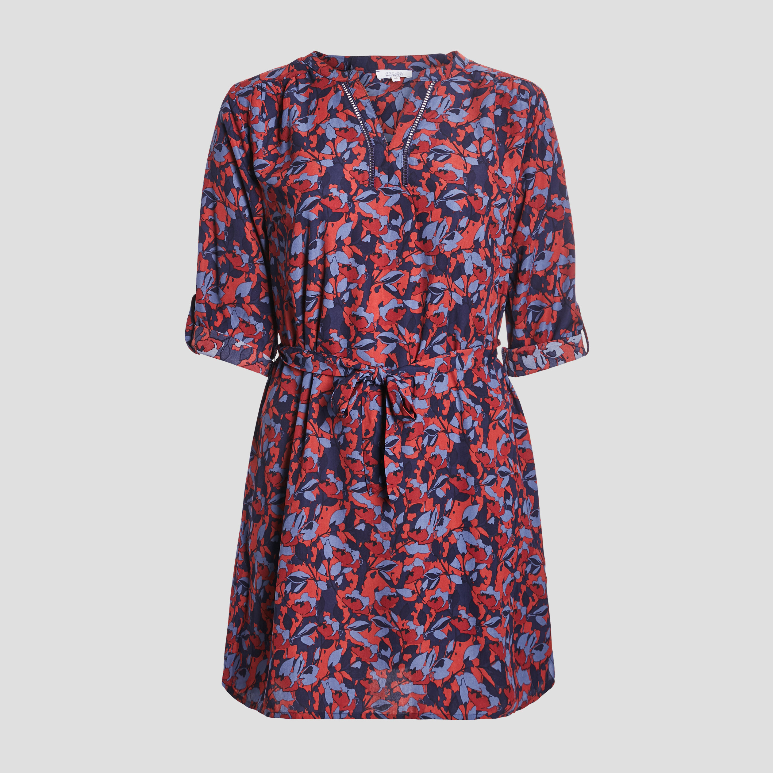 Robe droite manches 3/4 rose framboise femme grande taille
