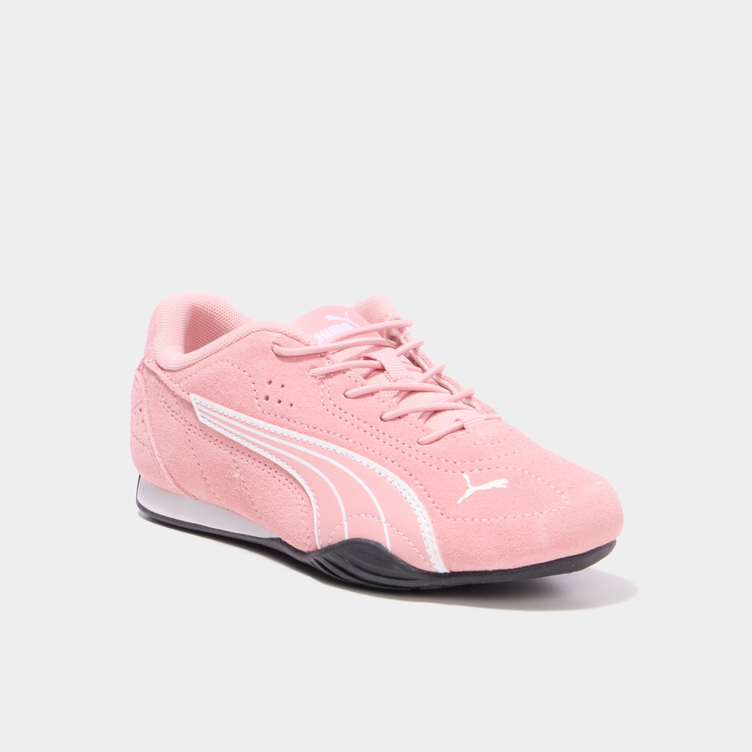 Tennis basses cuir Puma Catch SD rose poudr&eacute;e fille