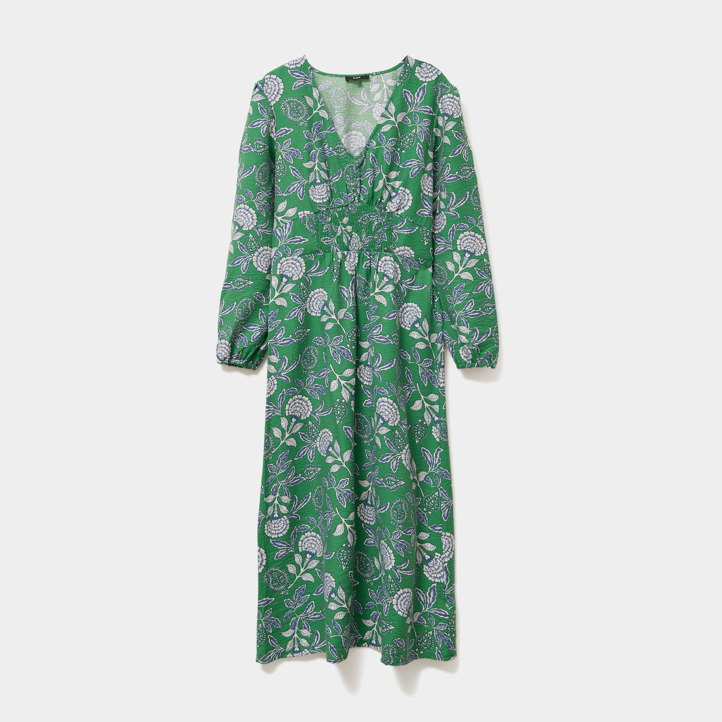 Robe longue empire manches longues vert menthe femme