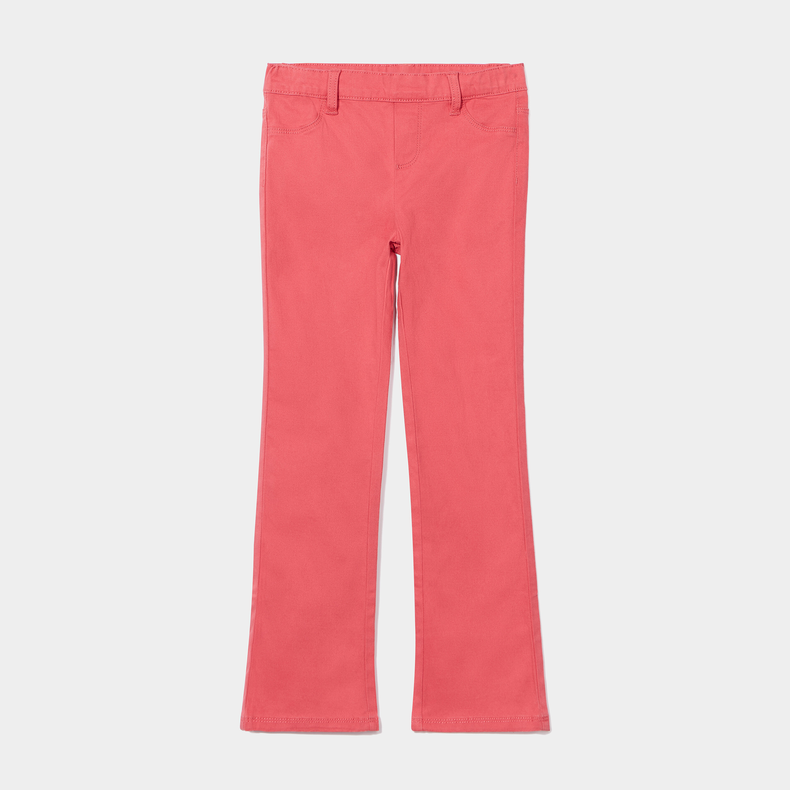 Tregging flare coton taille élastiquée rose framboise fille