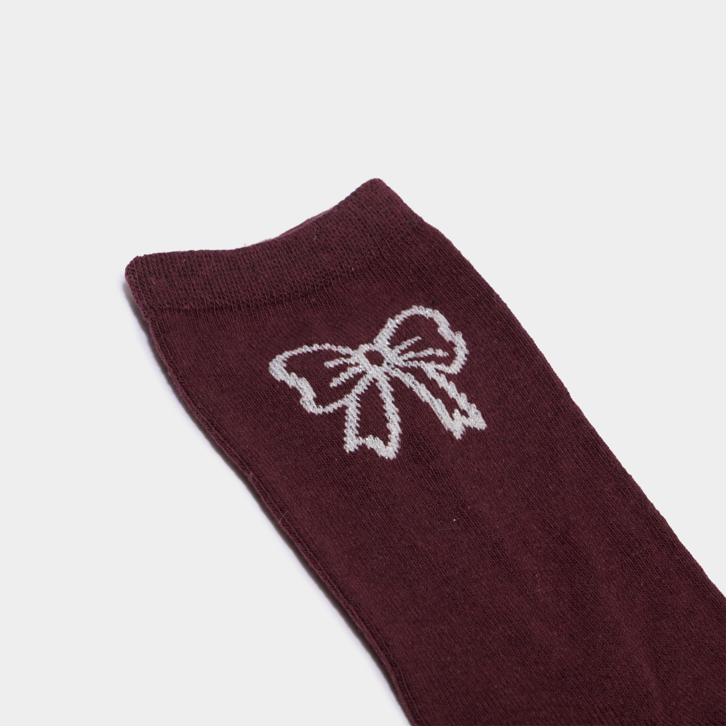 Lot 5 paires chaussettes &agrave; motifs bordeaux fille