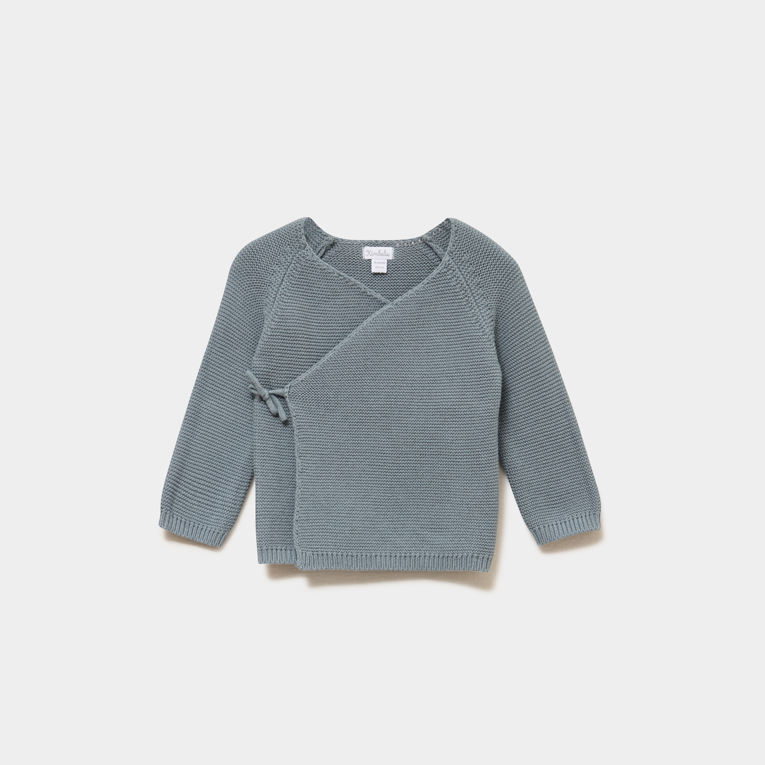 Brassi&egrave;re naissance tricot nou&eacute;e coton vert fonc&eacute; b&eacute;b&eacute;