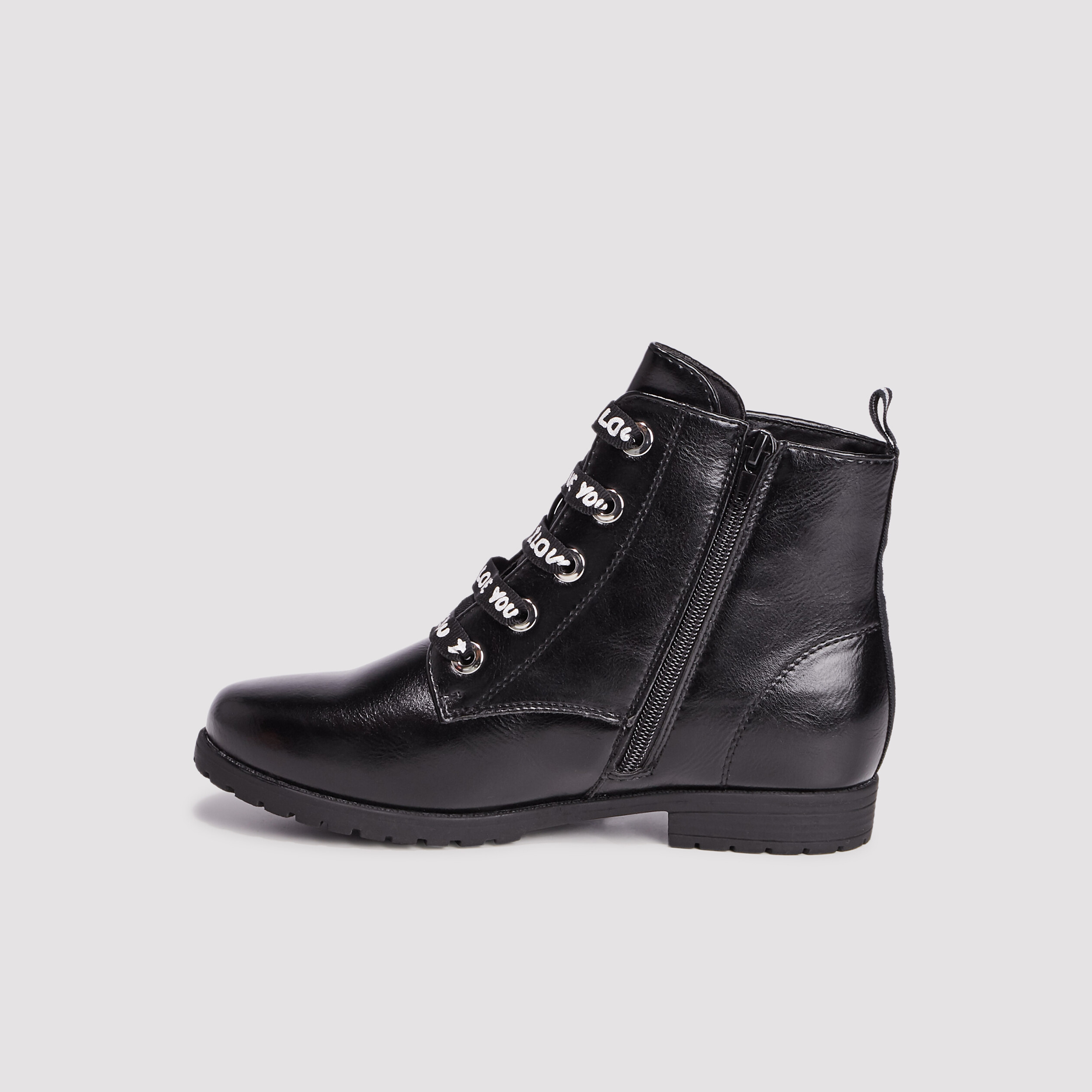 bottines crantees noir fille Bottines crantées noir fille