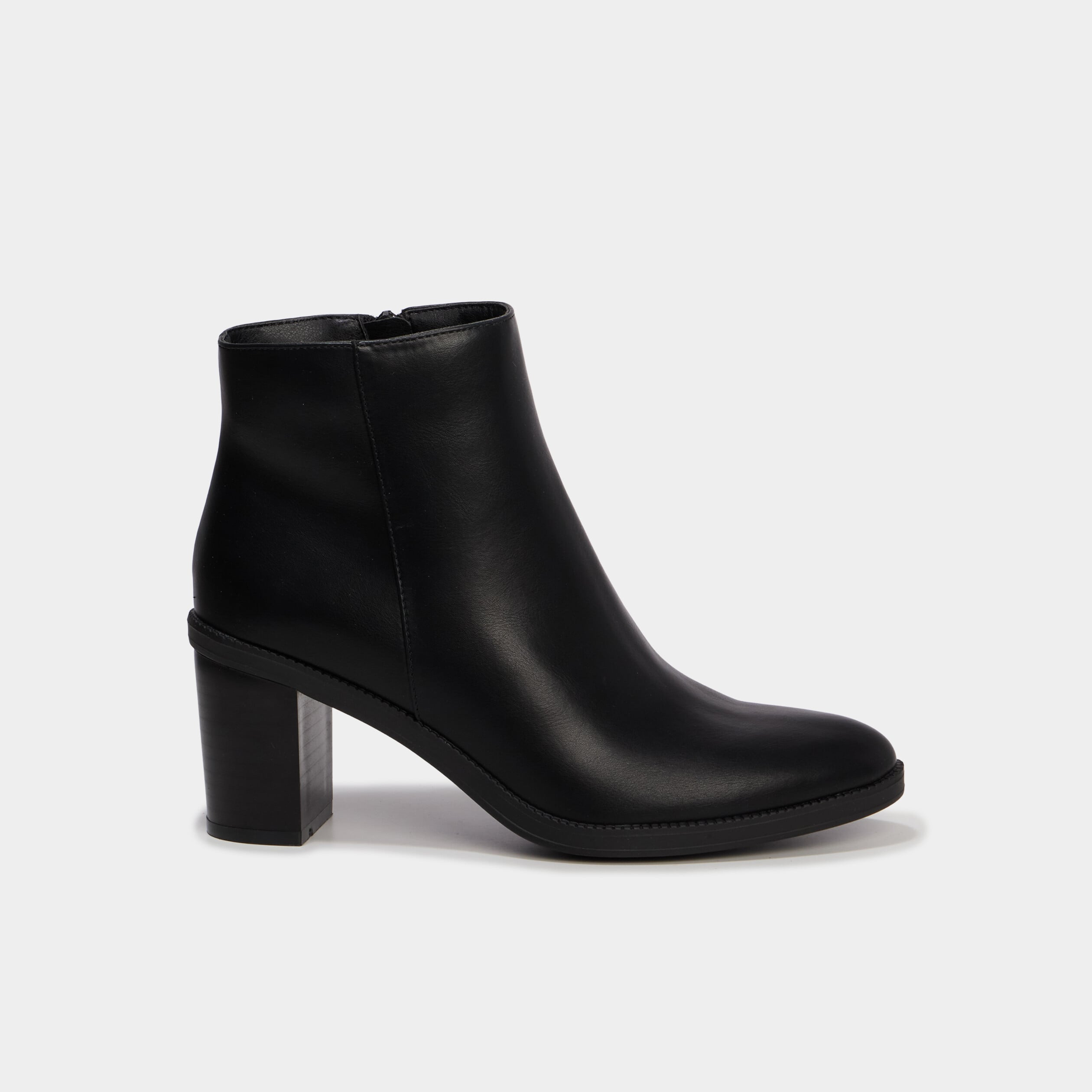 Bottines &agrave; talons carr&eacute;s noir femme
